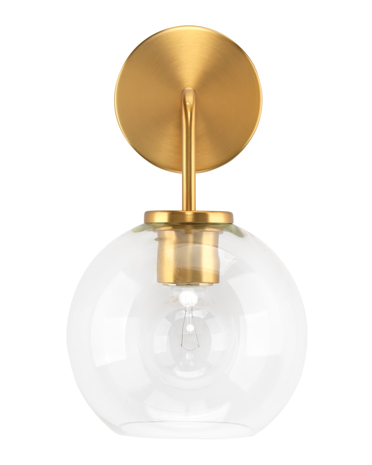Shop Jamie Young Reece Wall Sconce In Brass &amp; Clear