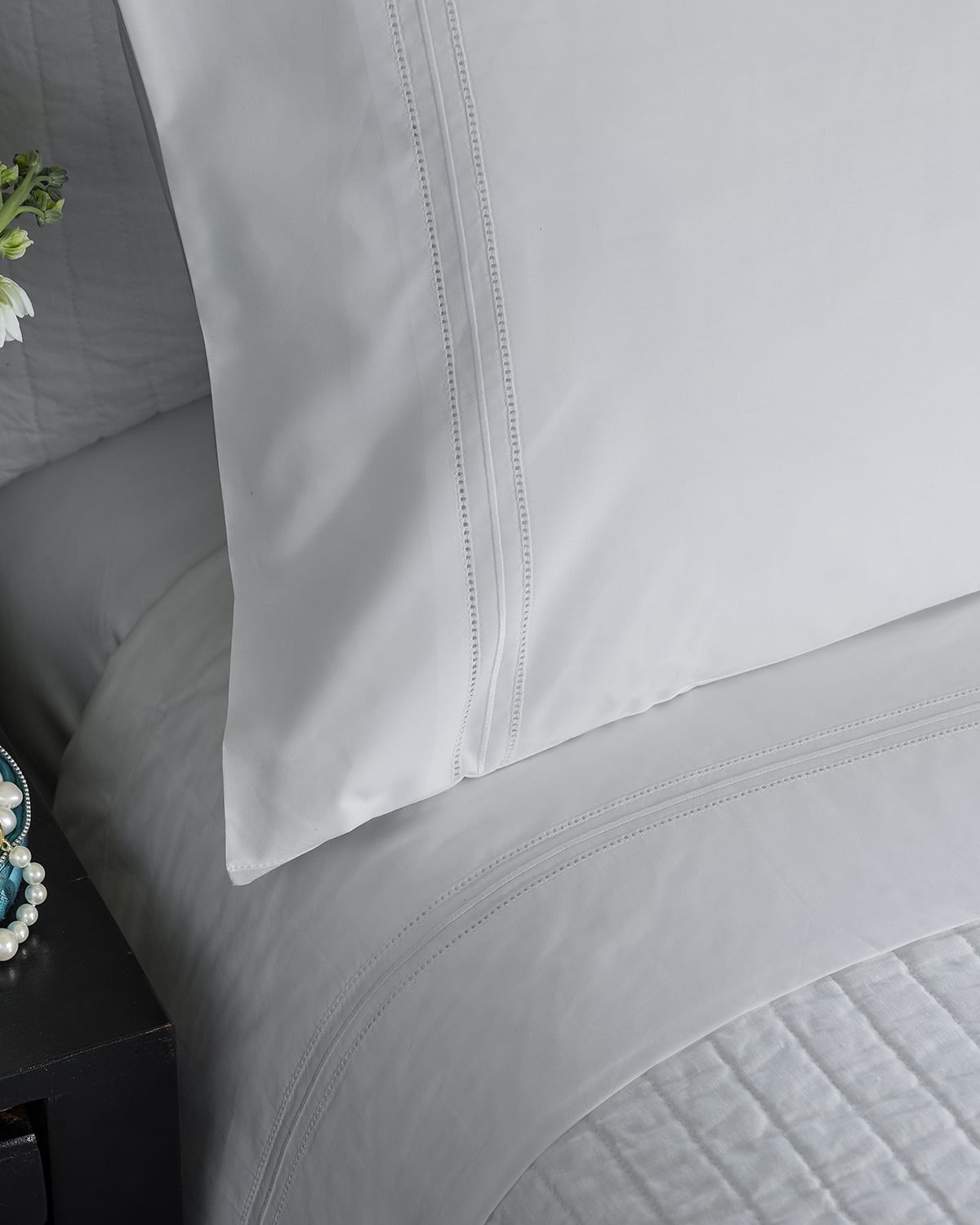 Lili Alessandra Bella Cotton King Pillowcase, Pair In White/white