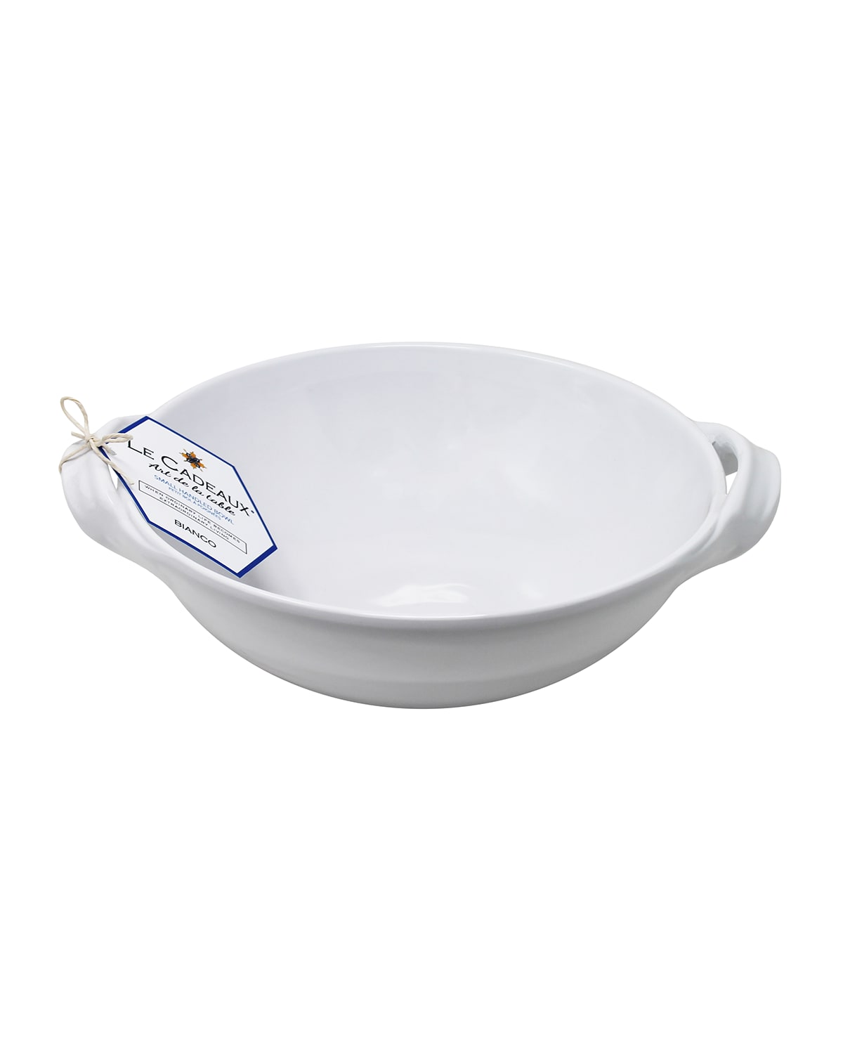 Shop Le Cadeaux Bianco Small Handled Bowl, 9.25" In White