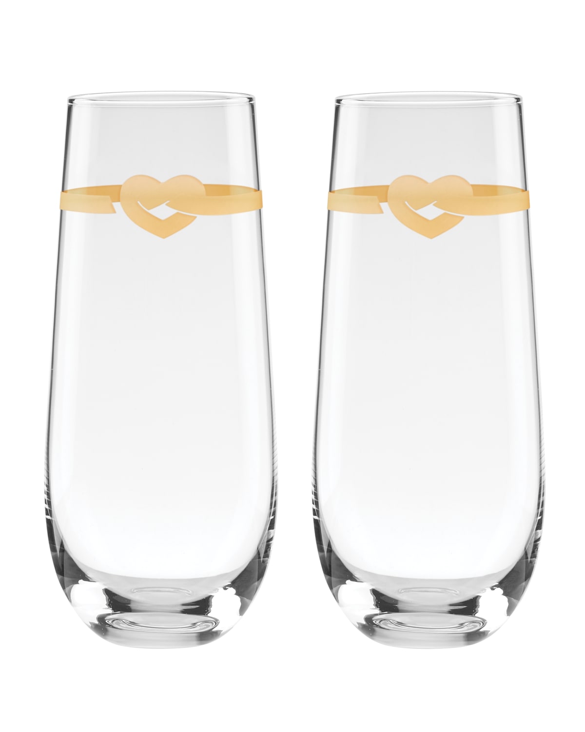 Shop Kate Spade With Love Two-piece Stemless Toasting Flutes In Clear