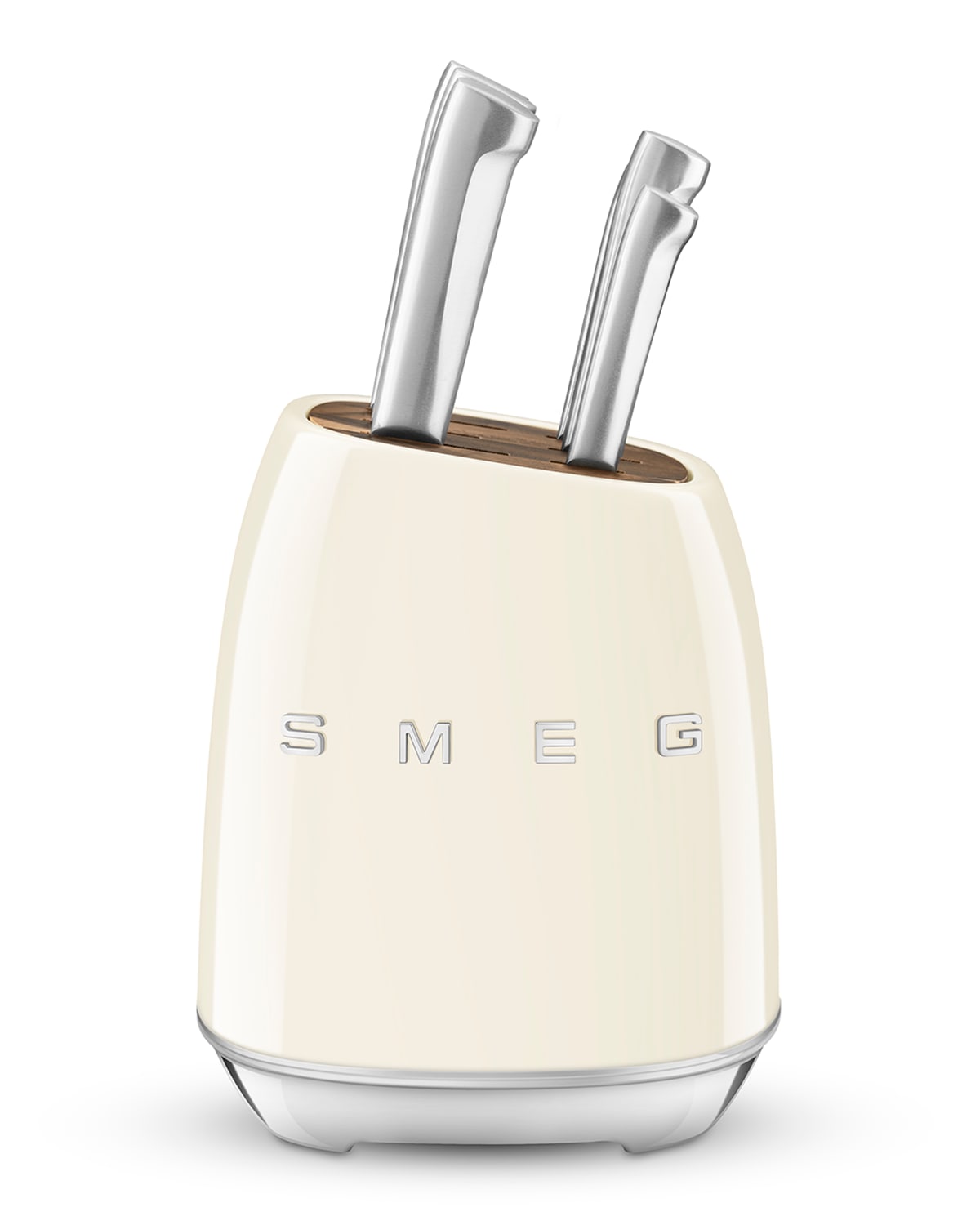 Smeg 7-piece Knife Block Set, Cream In Cream