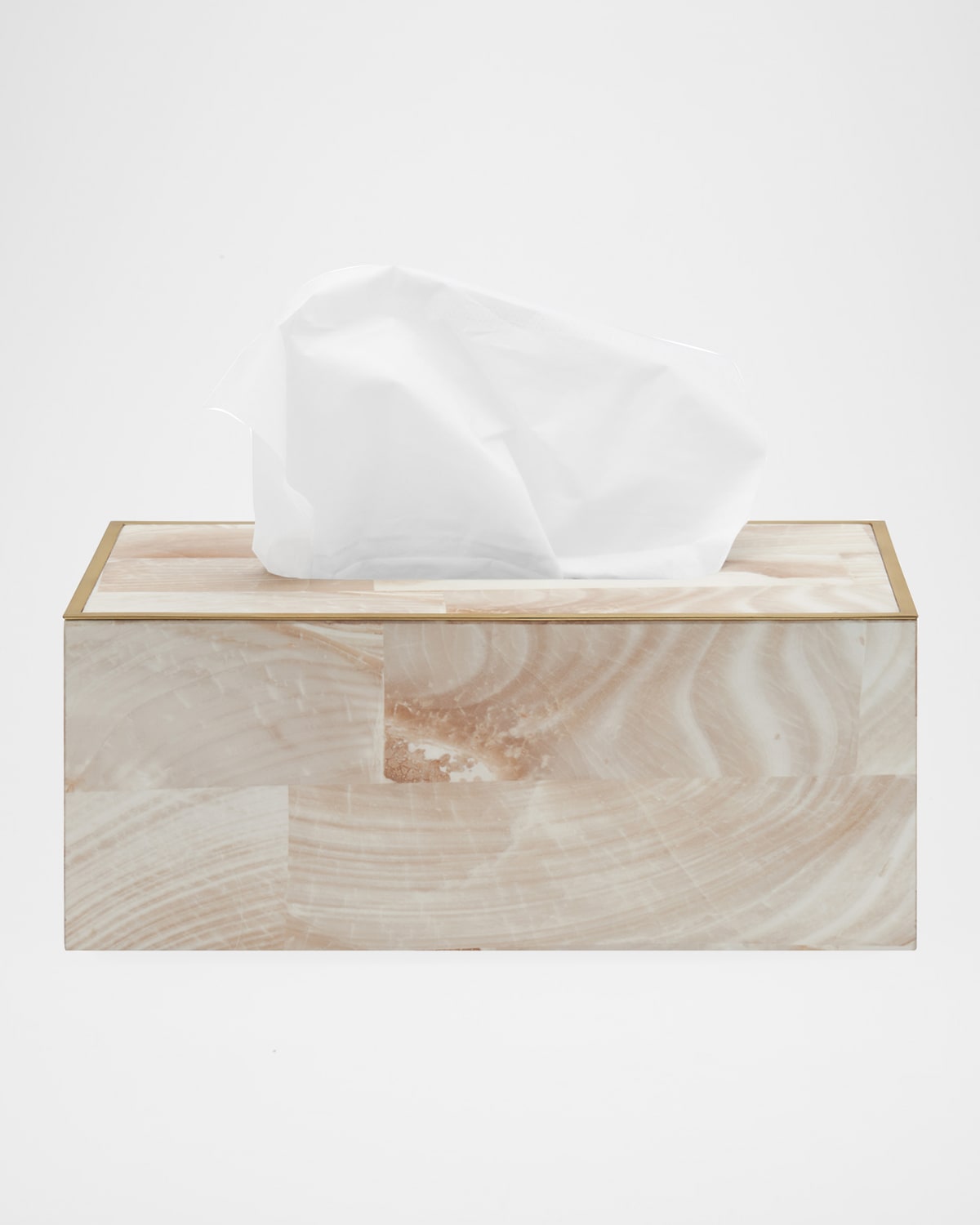 Pigeon & Poodle Palermo Ii Rectangular Tissue Box In Faux Clamstone