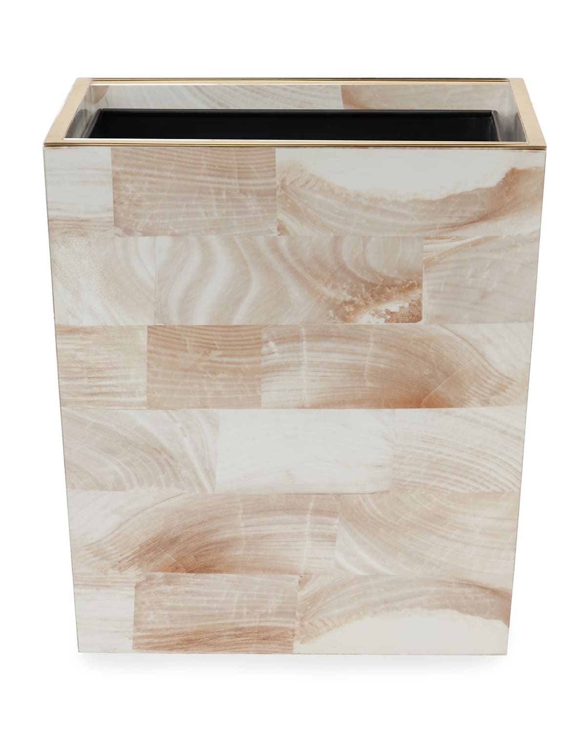 Pigeon & Poodle Palermo Ii Rectangular Tapered Wastebasket In Faux Clamstone
