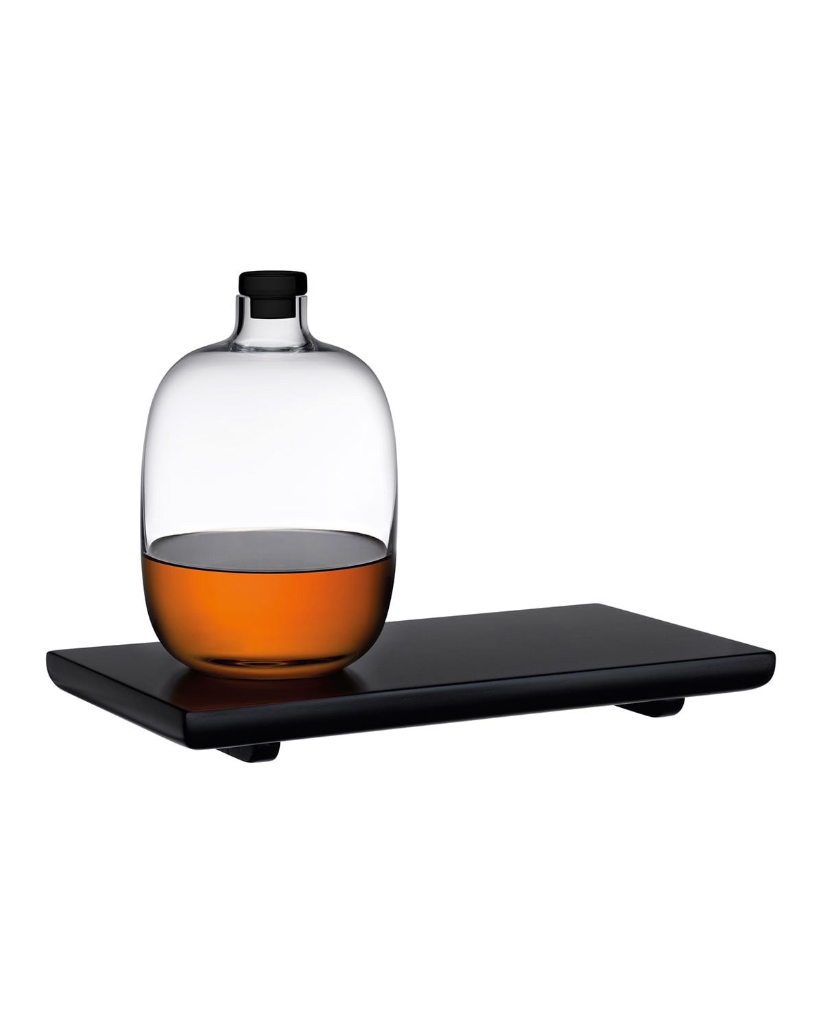 Shop Nude Malt Whiskey Bottle With Wooden Tray In Clear