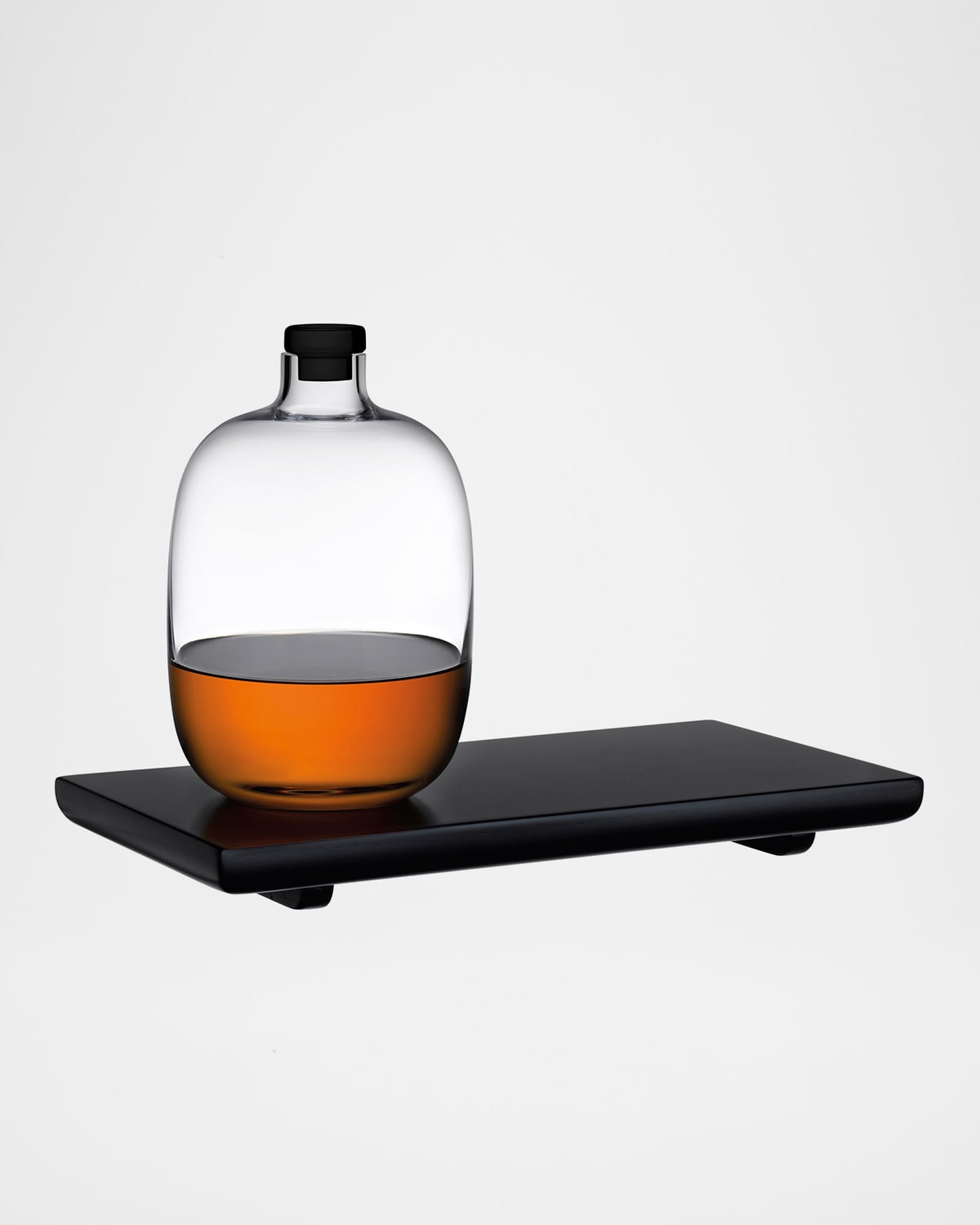 Shop Nude Malt Whiskey Bottle With Wooden Tray In Clear