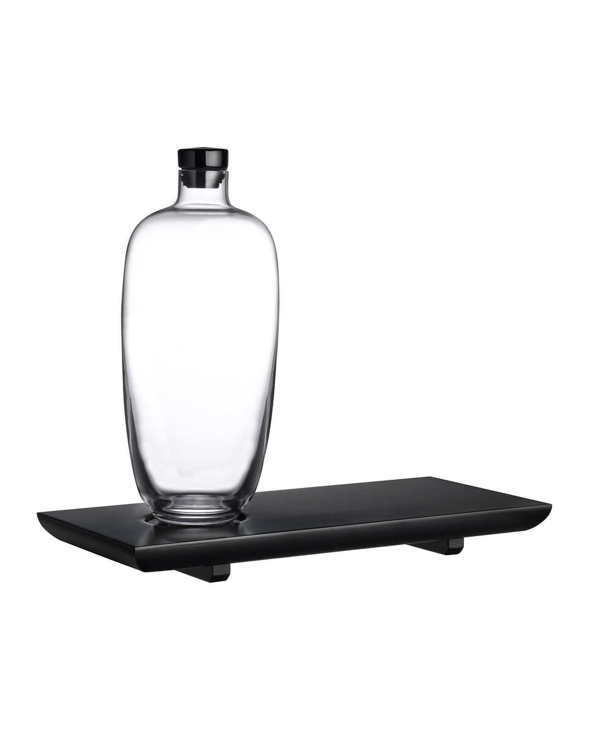 Shop Nude Malt Tall Whiskey Bottle With Wooden Tray In Clear