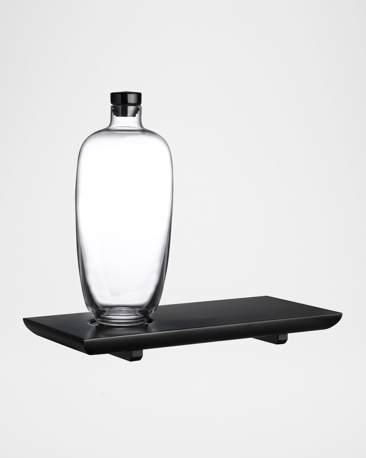 Shop Nude Malt Tall Whiskey Bottle With Wooden Tray In Clear