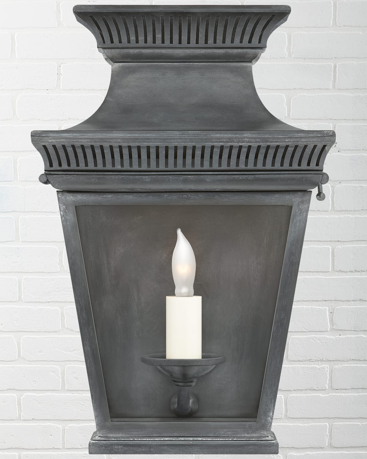 Chapman & Myers For Visual Comfort Signature Elsinore Small 3/4 Wall Lantern In Gray
