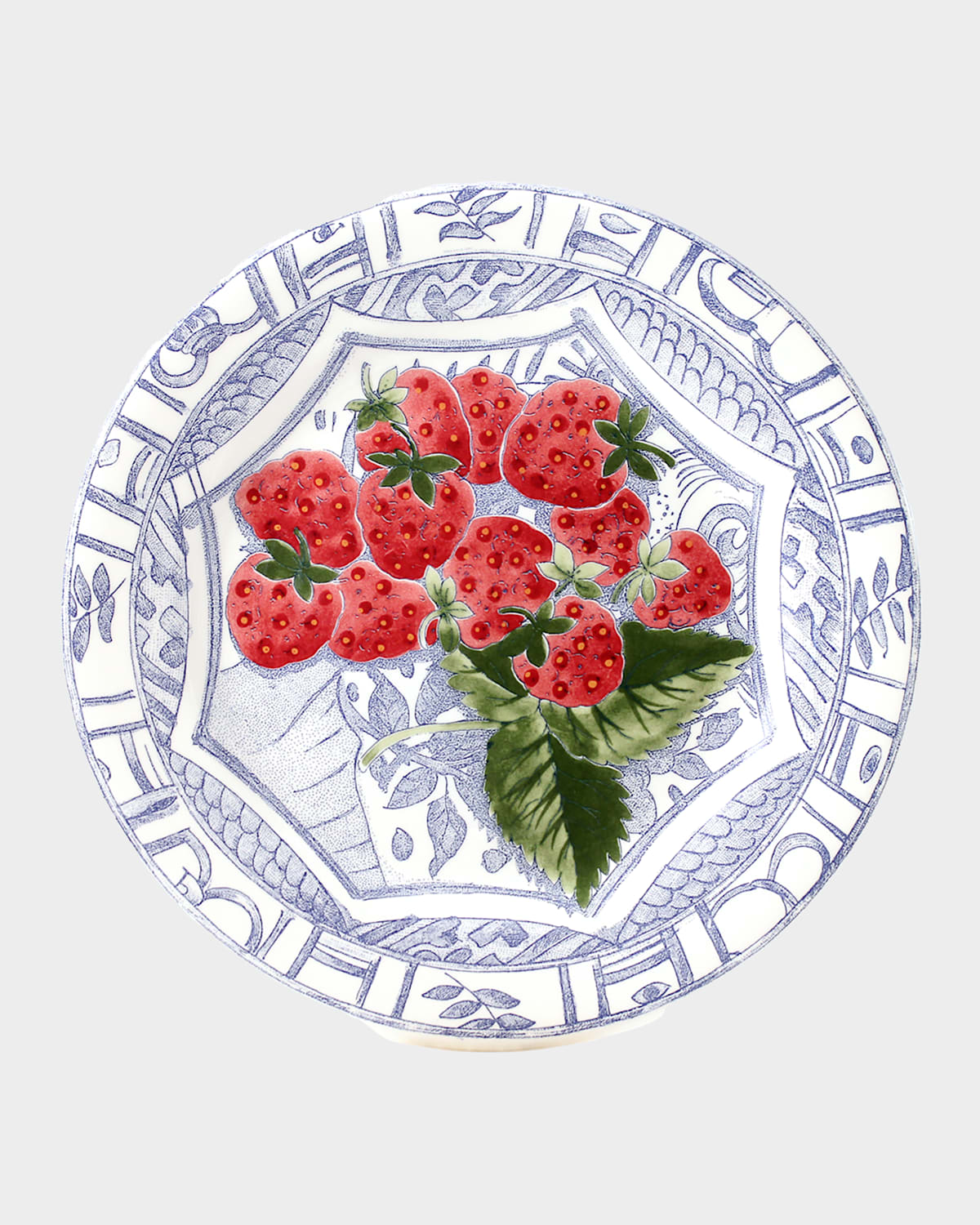 Shop Gien Oiseau Blue Dessert Plate In Strawberry