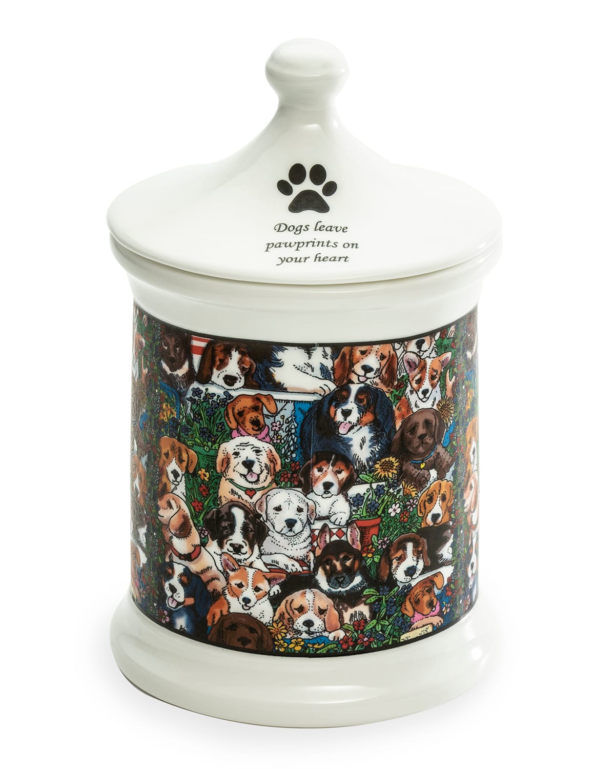 Shop Halcyon Days Dogs Leave Pawprints Small Treat Jar In Multi