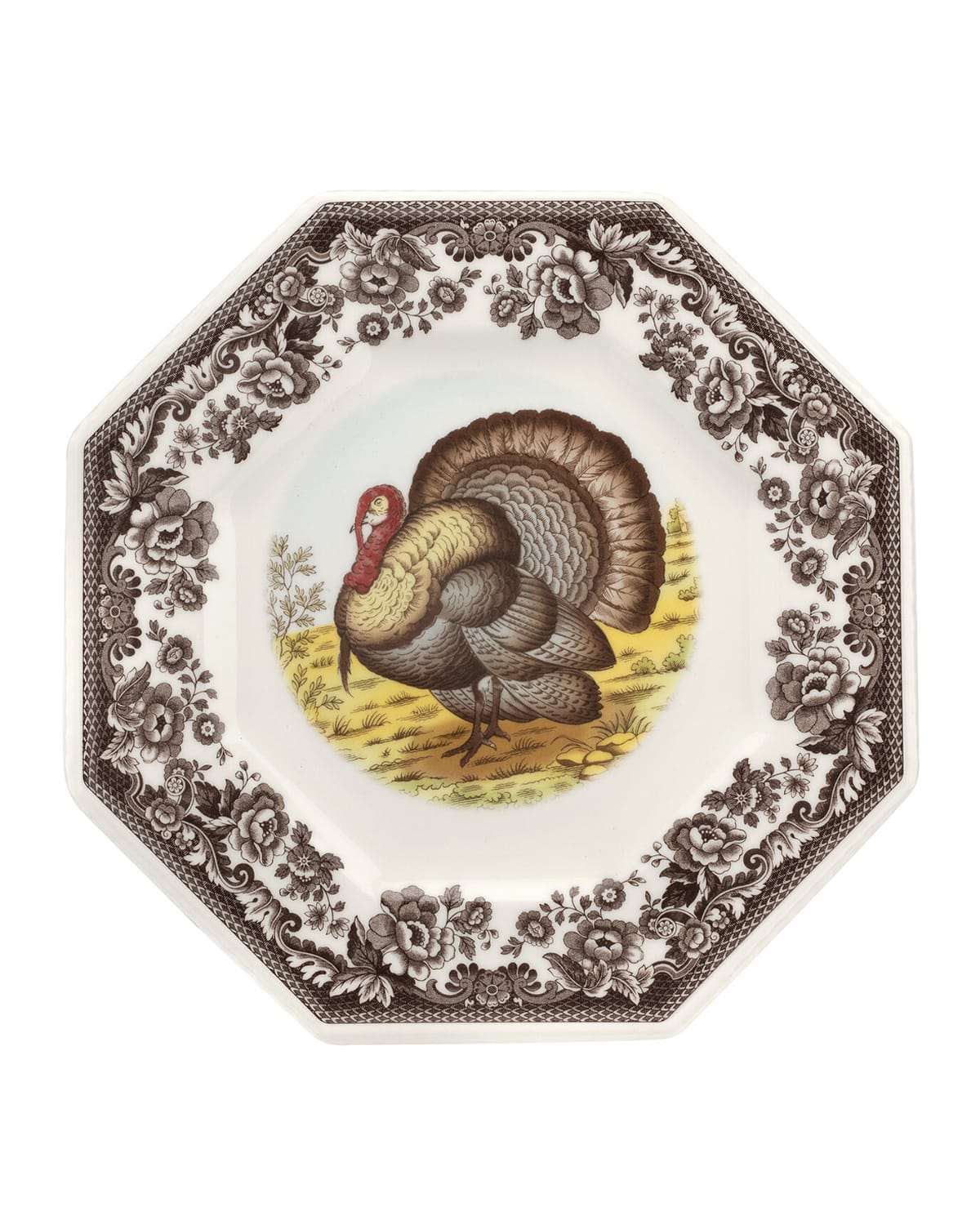 Spode Woodland Turkey Octagonal Plate