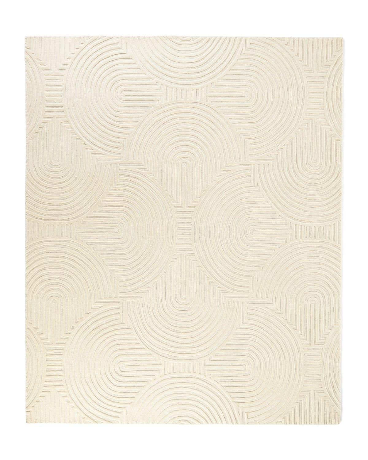 Global Views Arches Hand-tufted Rug, 11' X 14' In Ivory