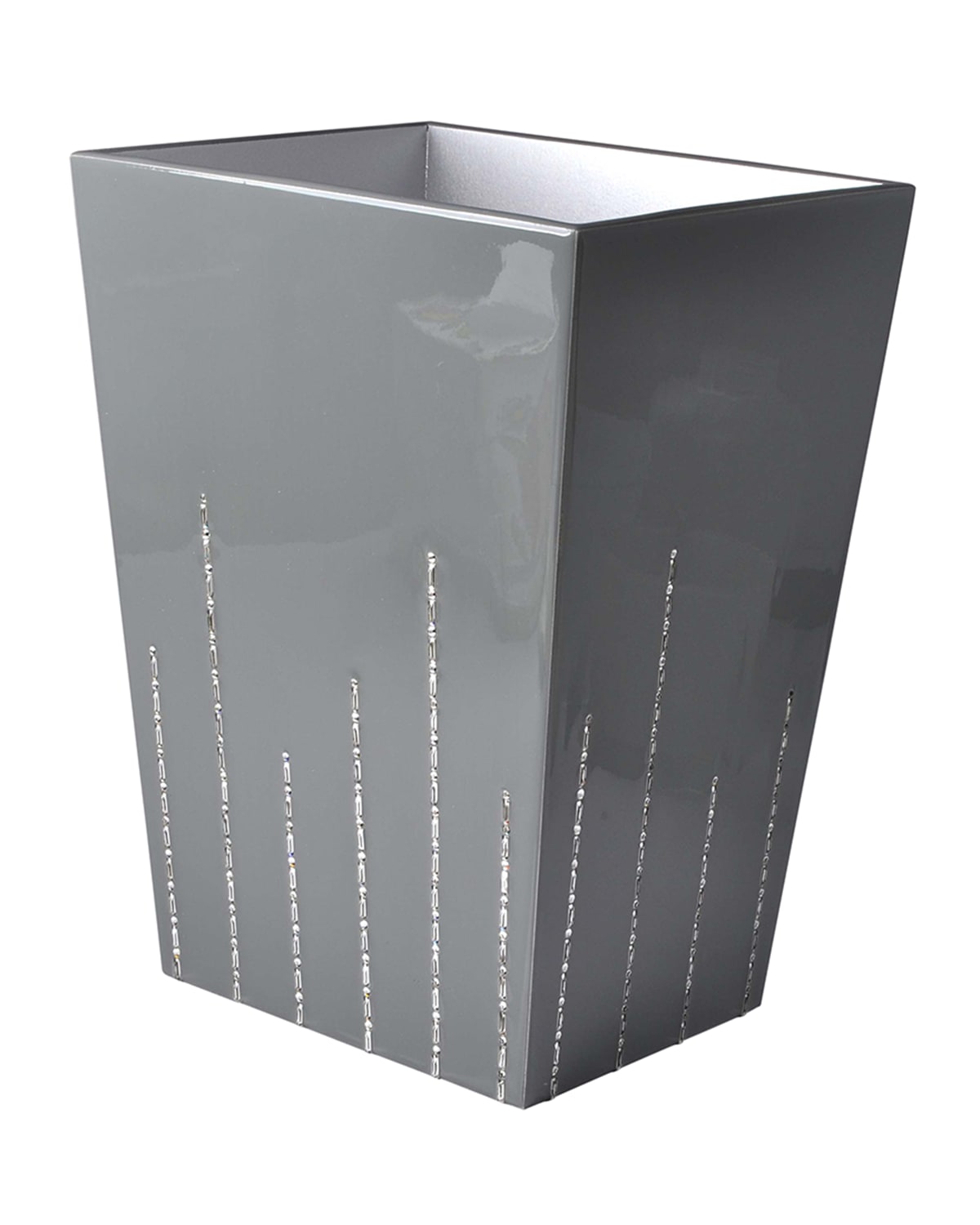 Mike & Ally Deauville Wastebasket With Swarovski Crystals In Gray