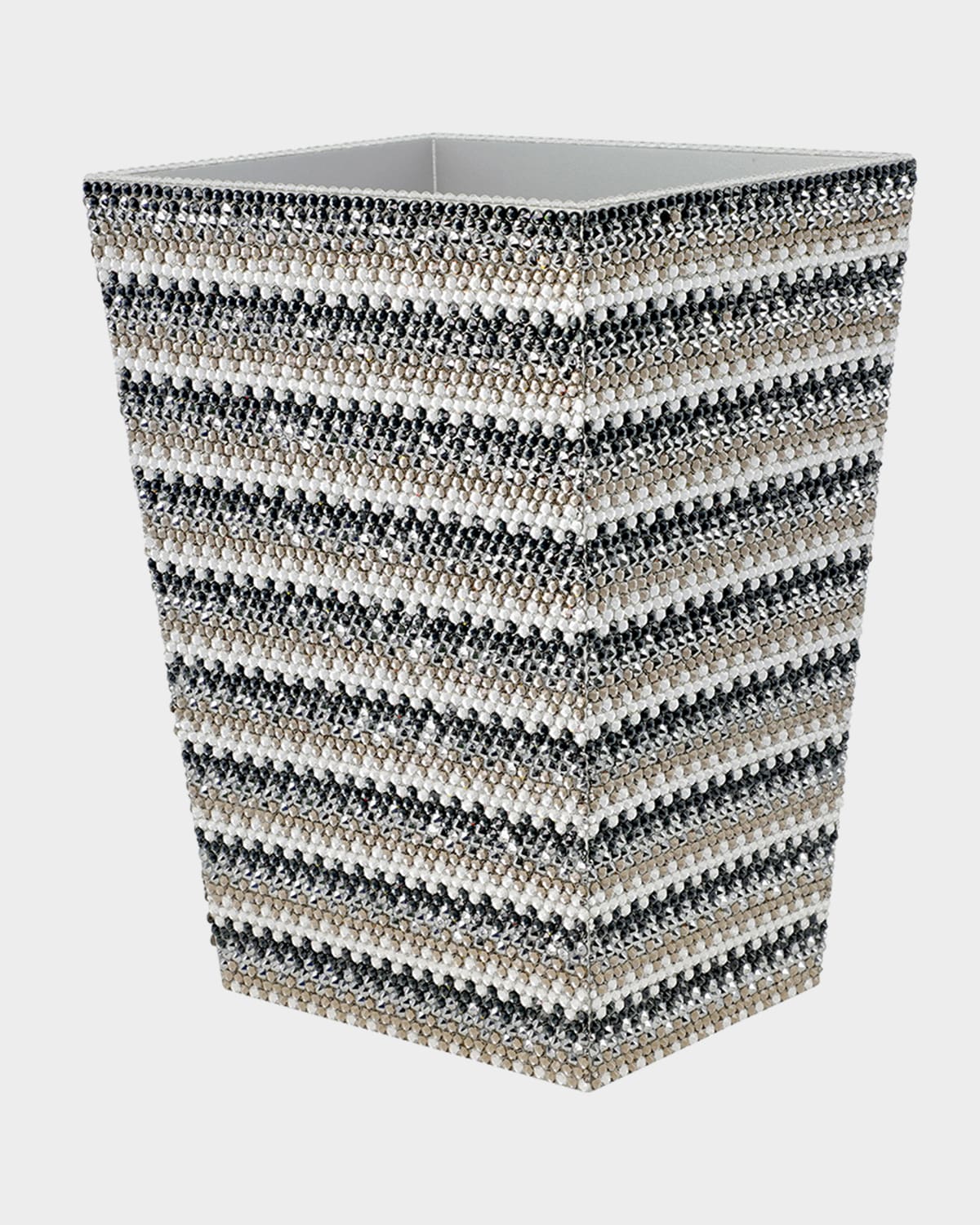 Mike & Ally Biarritz Wastebasket With Swarovski Crystals, Silver