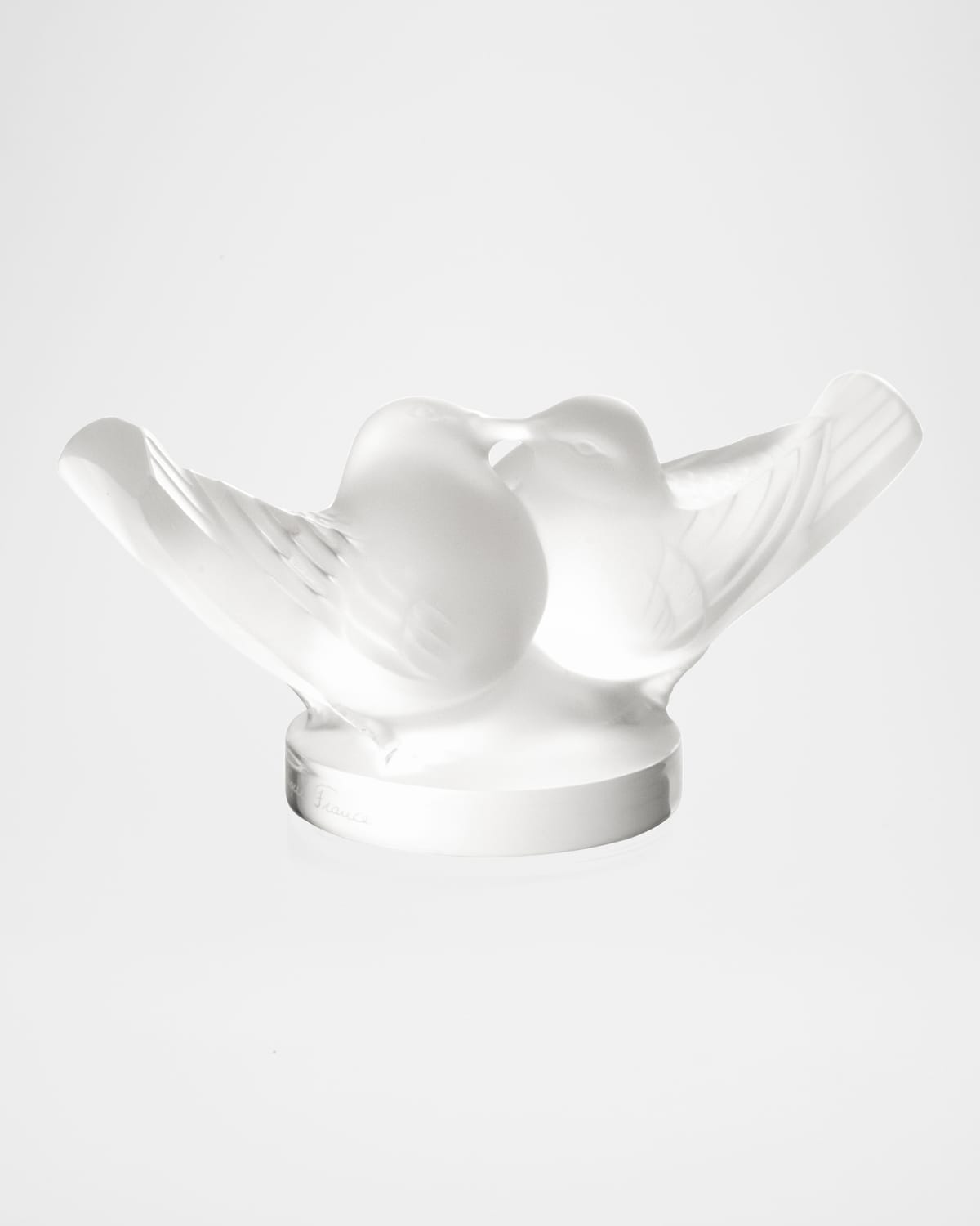 Shop Lalique Lovebirds Sculpture In Clear