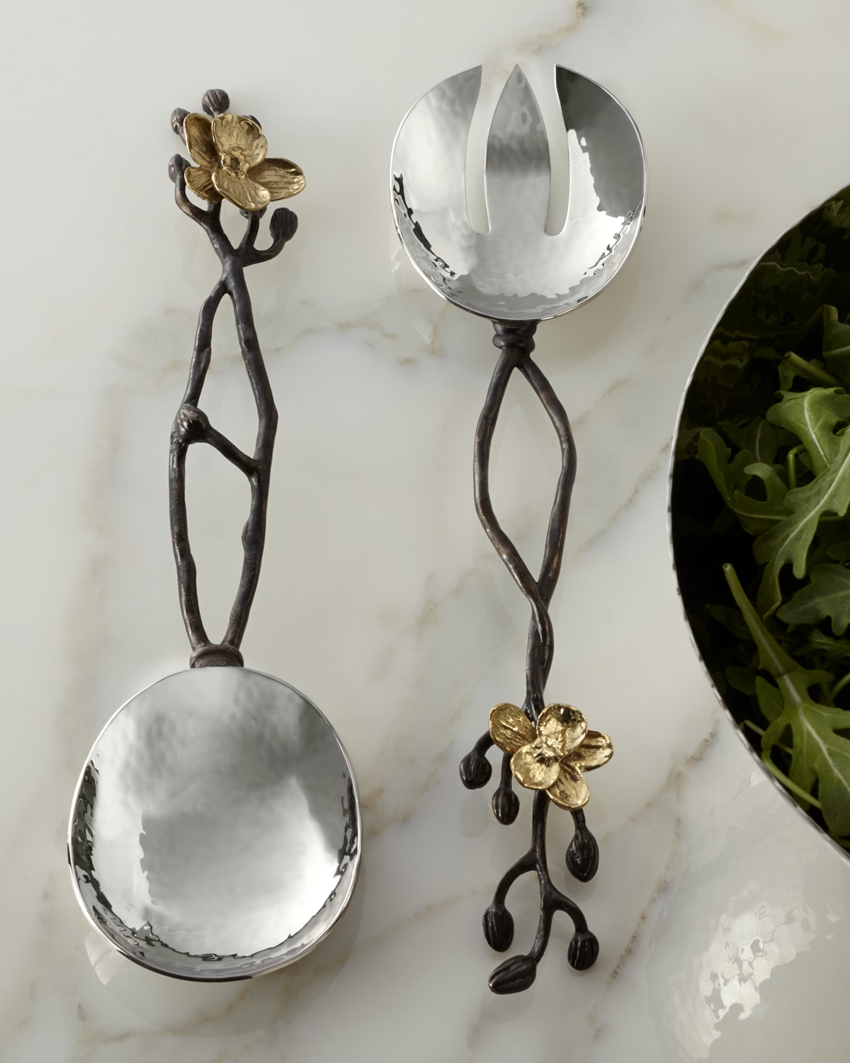 Michael Aram Two-piece Gold Orchid Serving Set