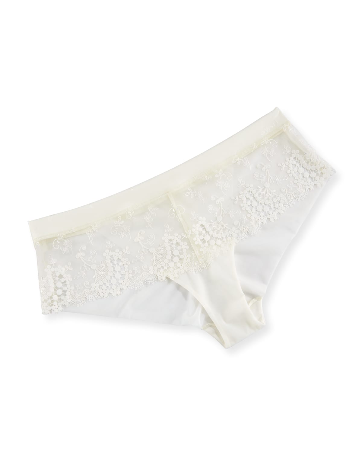 Simone Perele Wish Lace Boyshorts In Cristal White