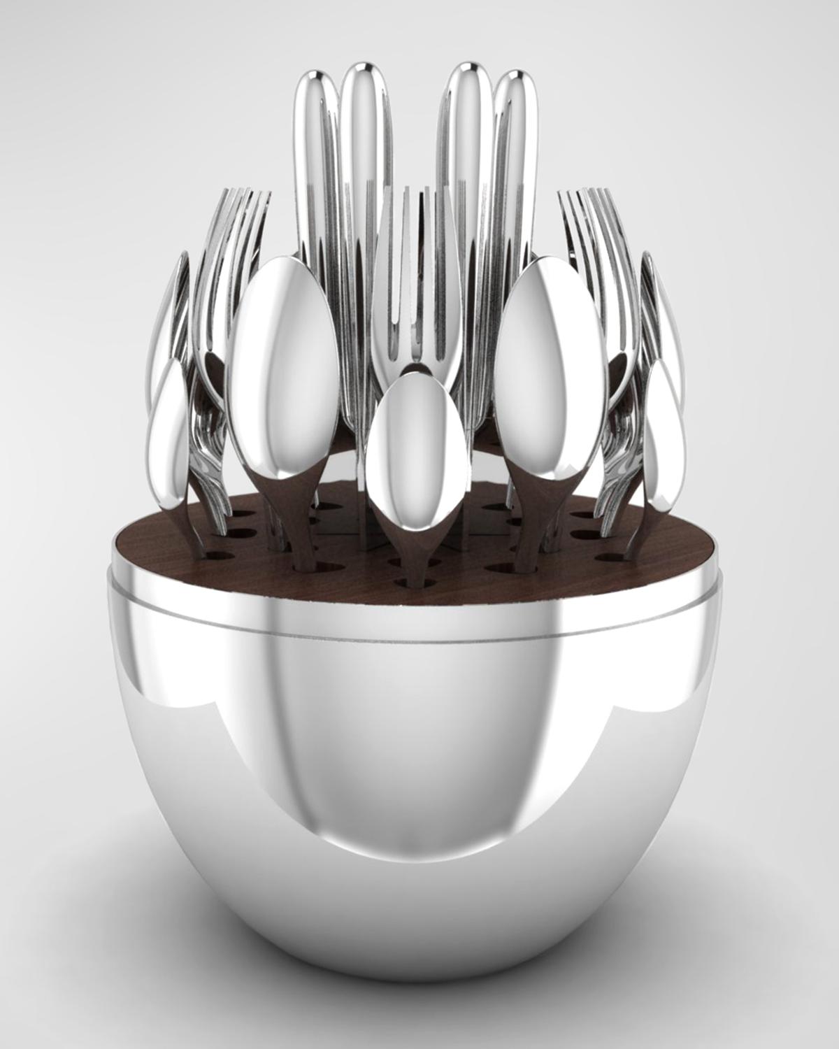 Christofle 24-piece Mood Silver-plated Flatware Service In Silver