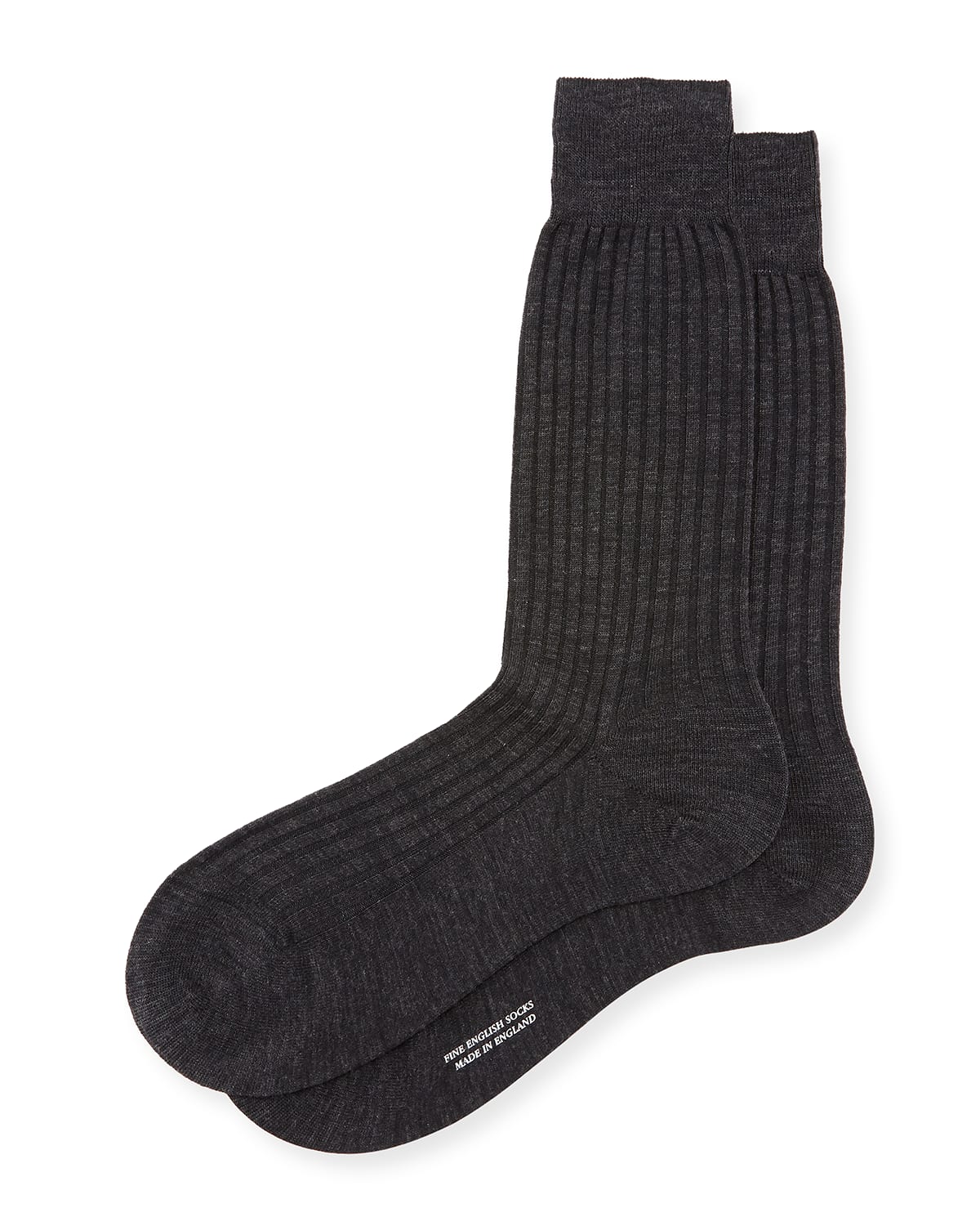 Pantherella Solid Wool Half-calf Socks In Navy