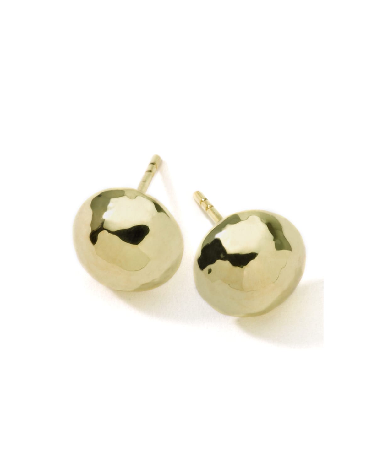 IPPOLITA SMALL HAMMERED PINBALL STUD EARRINGS IN 18K GOLD