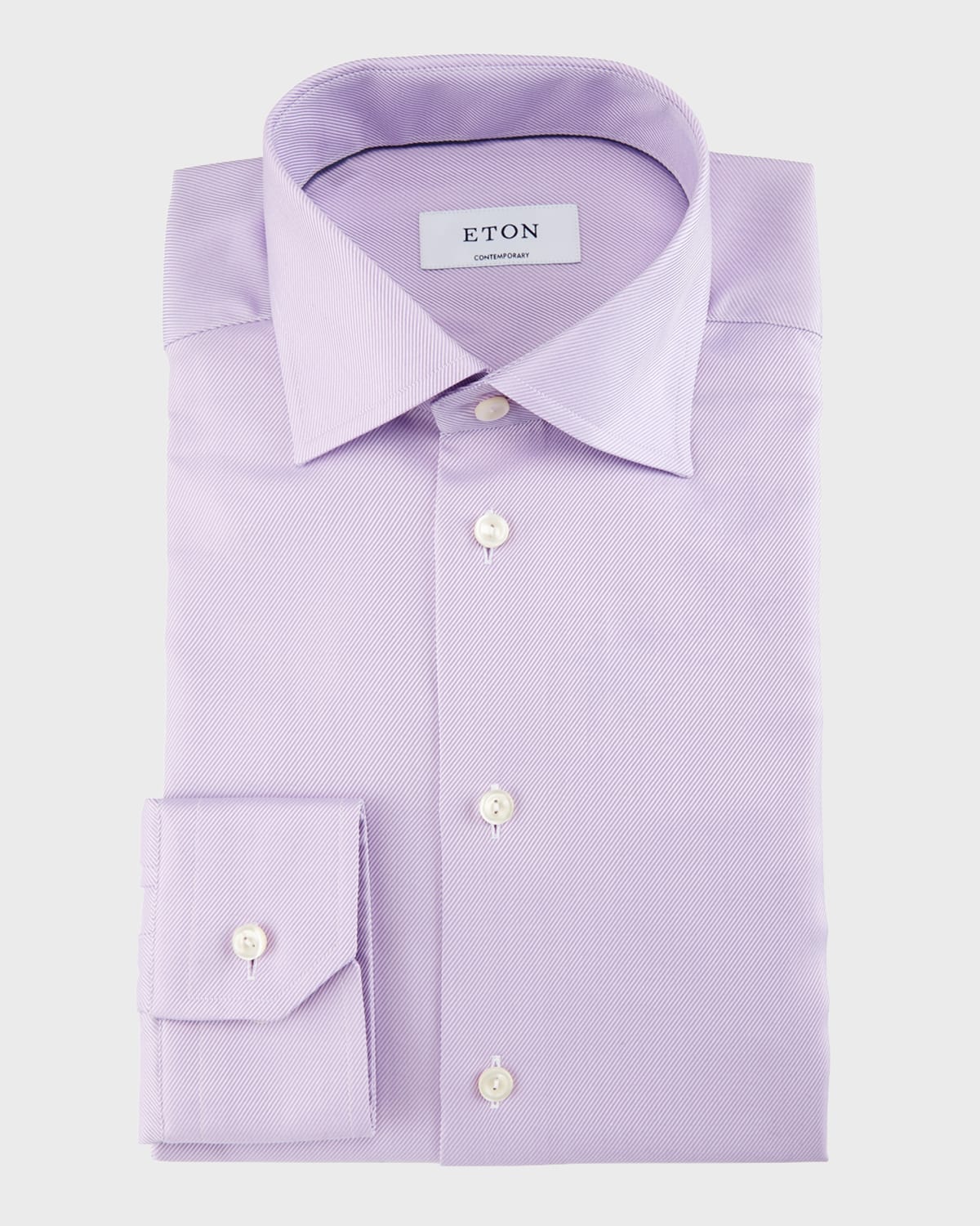 Eton Men's Contemporary Fit Cotton Twill Dress Shirt In Purple