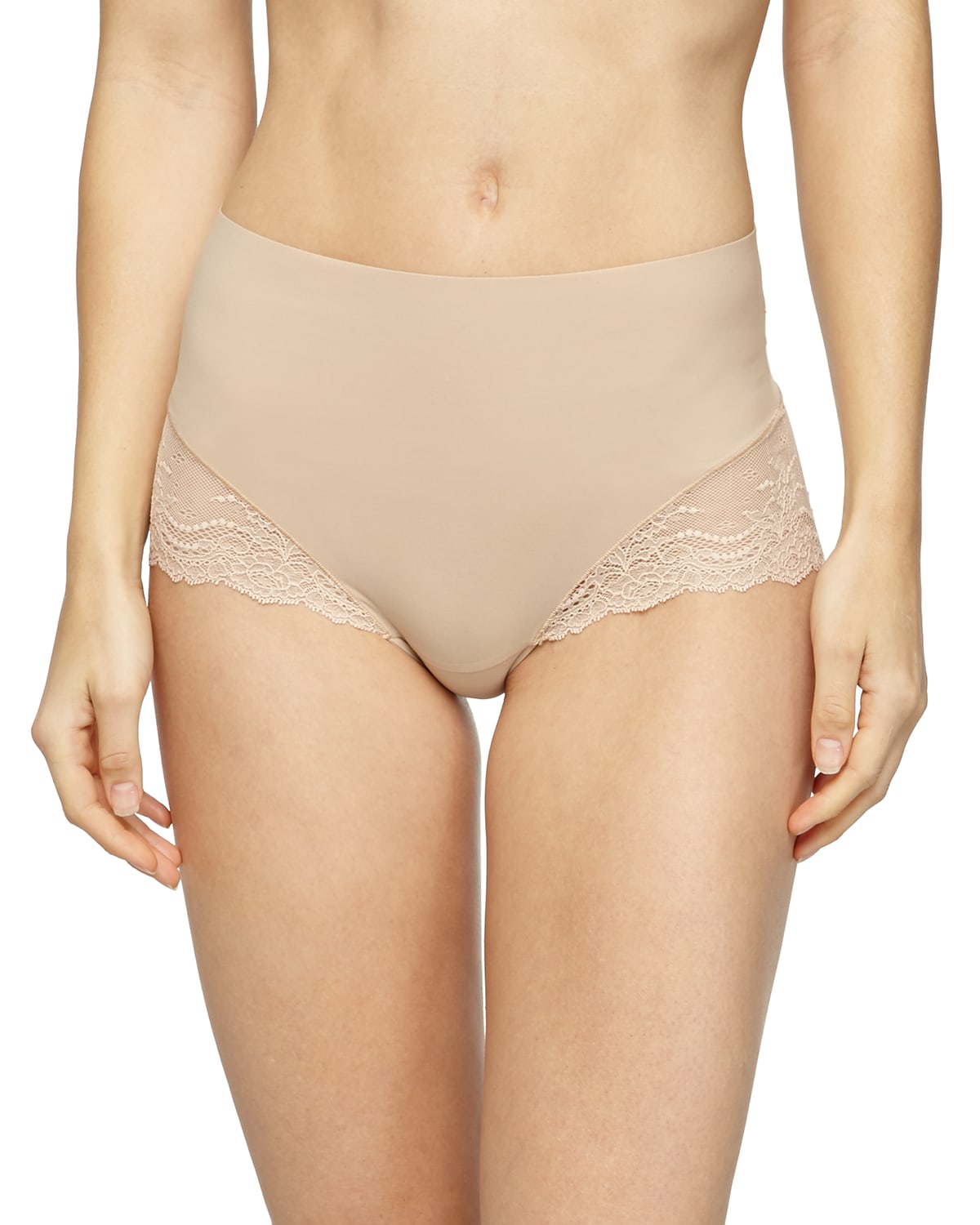 Spanx Undie-tectable Lace Hi-hipster Panties In Soft Nude