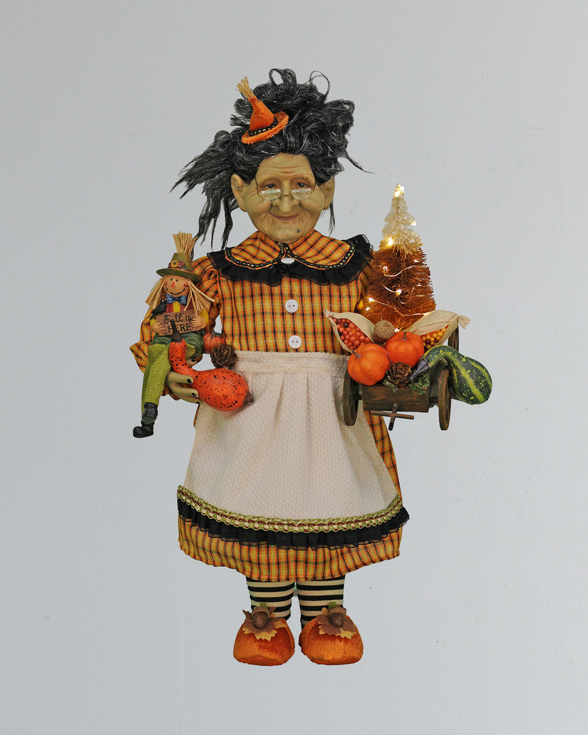 Shop Karen Didion Originals Lighted Fall Harvest Witch In Multi Orange