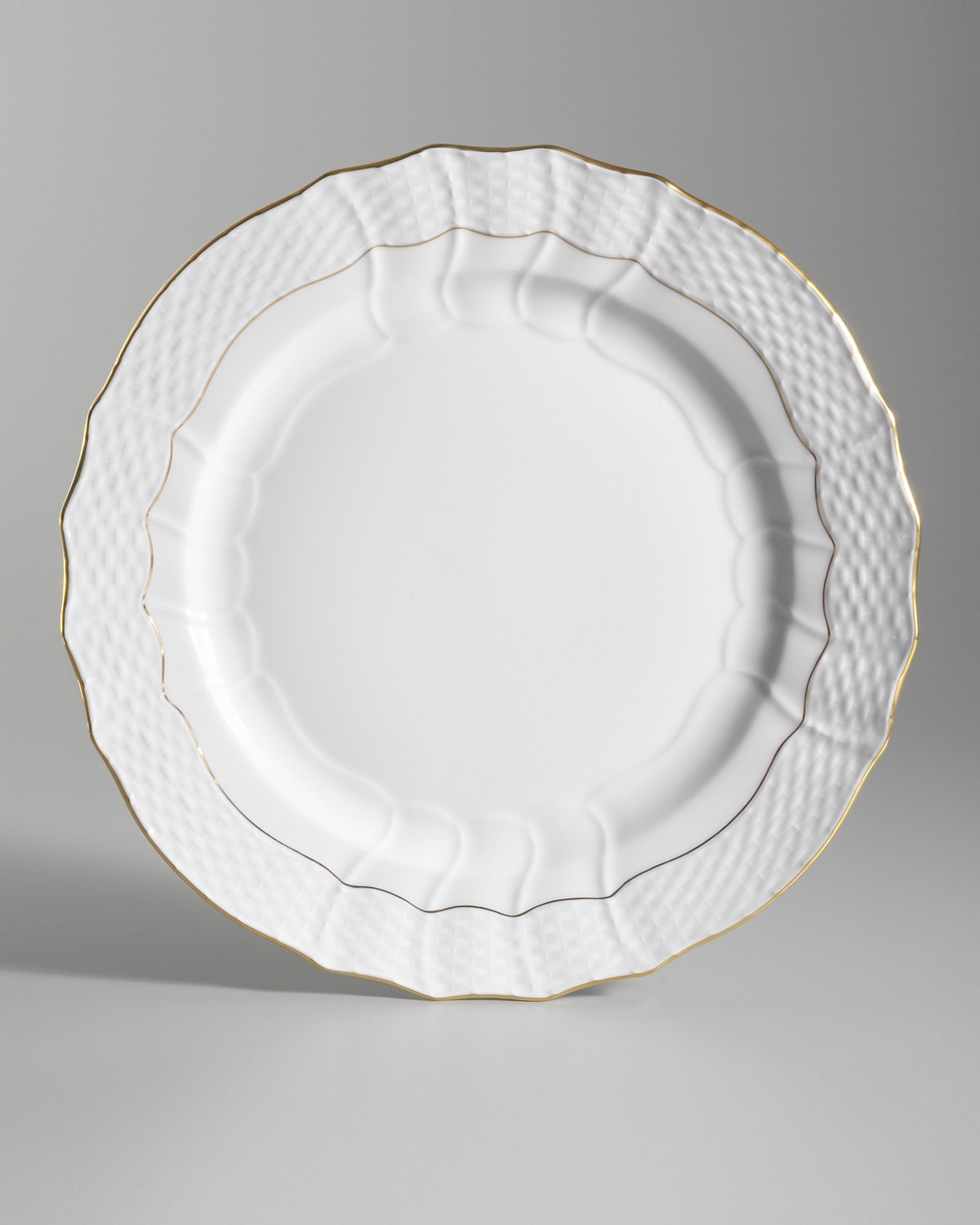 Herend Golden Edge Service Plate In White/gold