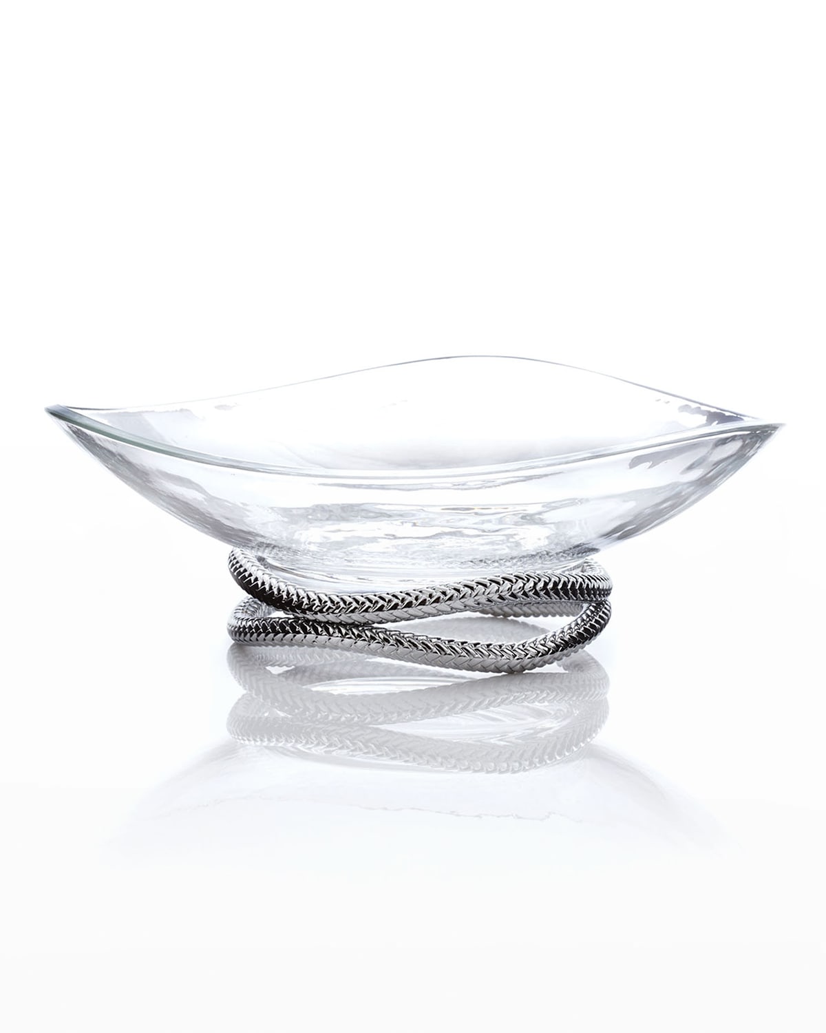 Shop Nambe Braid Centerpiece Bowl In Silver And Clear