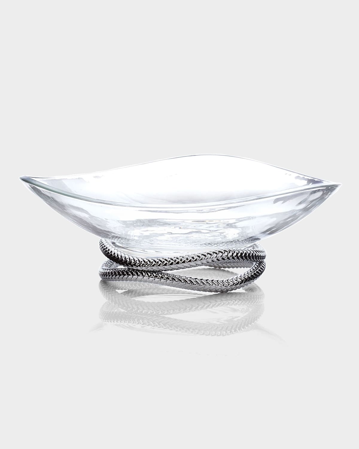 Shop Nambe Braid Centerpiece Bowl In Silver And Clear