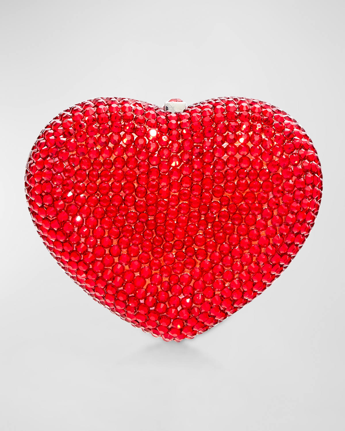 Judith Leiber Heart Crystal Pillbox In Gold Siam