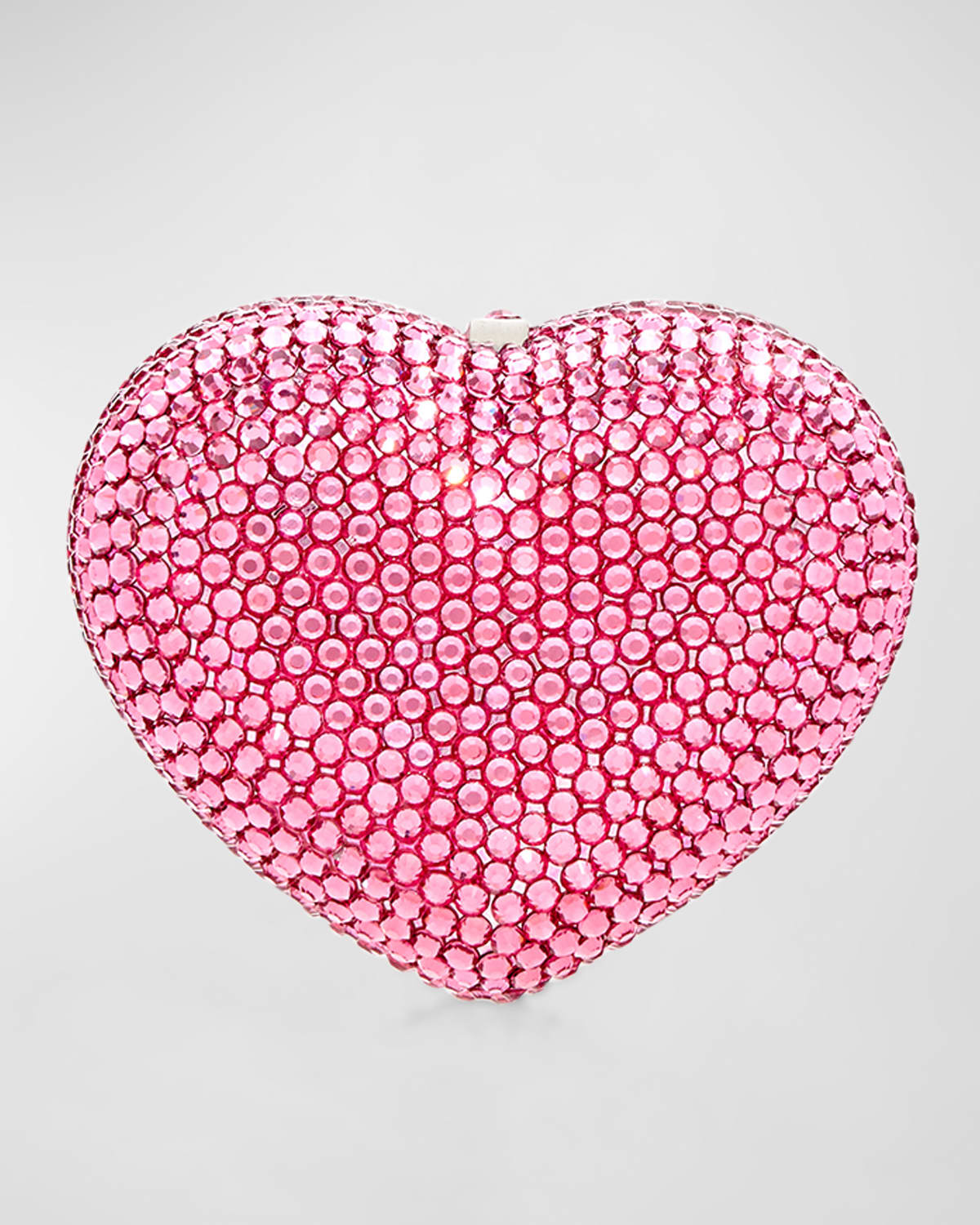 Judith Leiber Heart Crystal Pillbox In Gold Light Rose