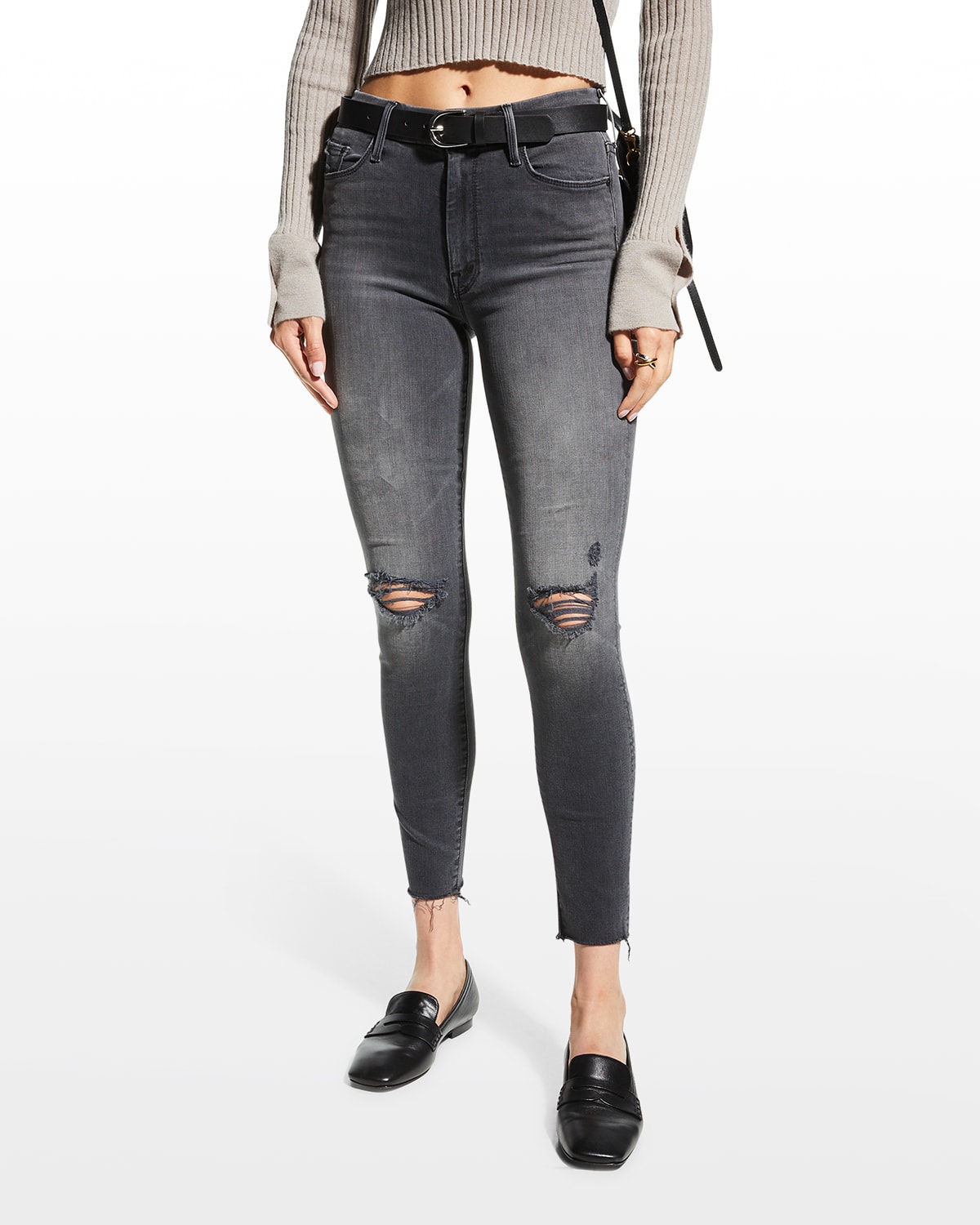 Looker Ankle Fray Distressed Jeans