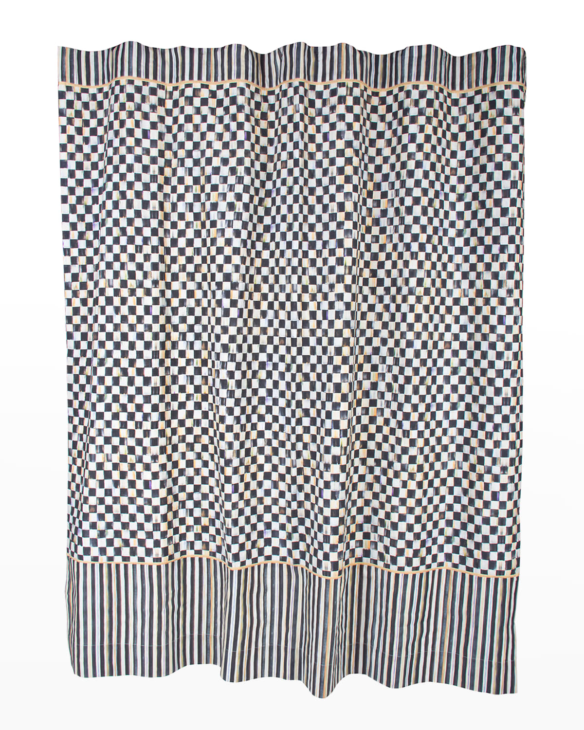 Shop Mackenzie-childs Courtly Check Shower Curtain In Black