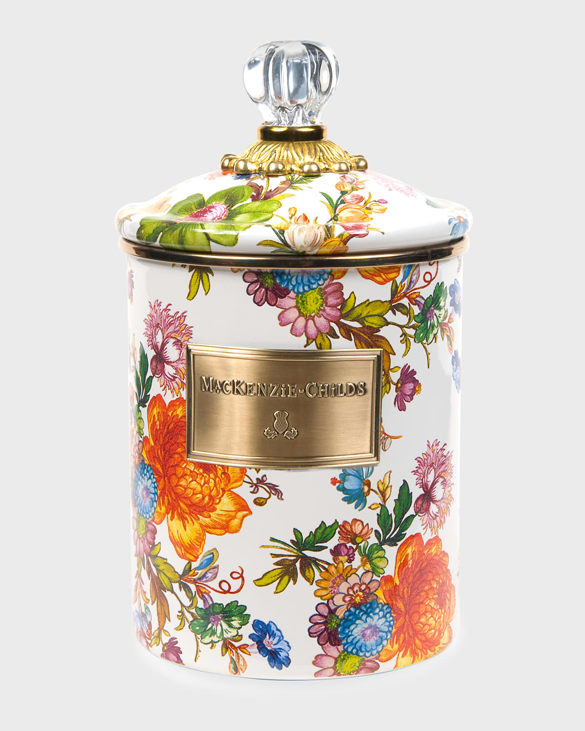 Mackenzie-childs Flower Market Floral-print Enamel Canister 21.6cm
