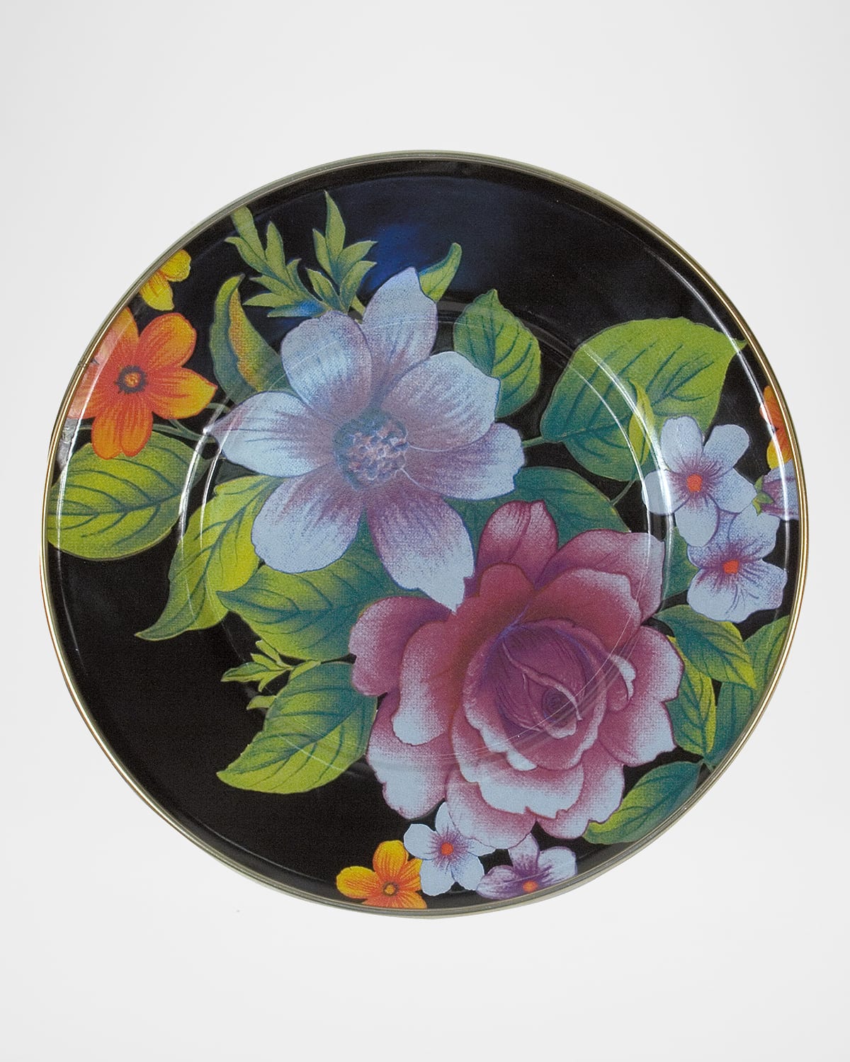 Mackenzie-childs Flower Market Luncheon Plate In Black