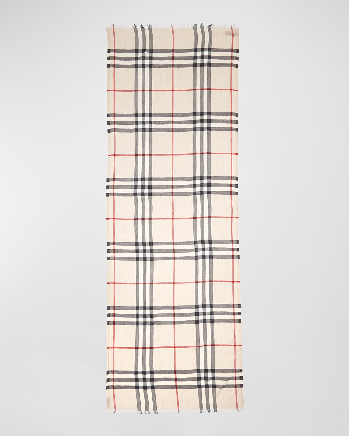 Giant check print wool & silk scarf clearance