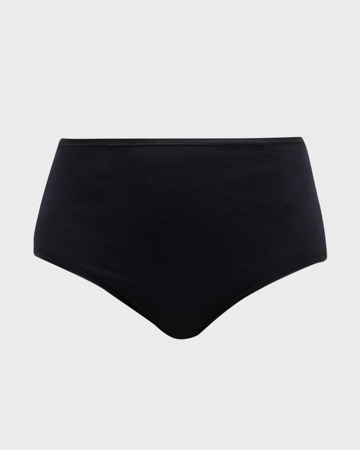 Hanro Cotton Seamless High-leg Briefs In Black