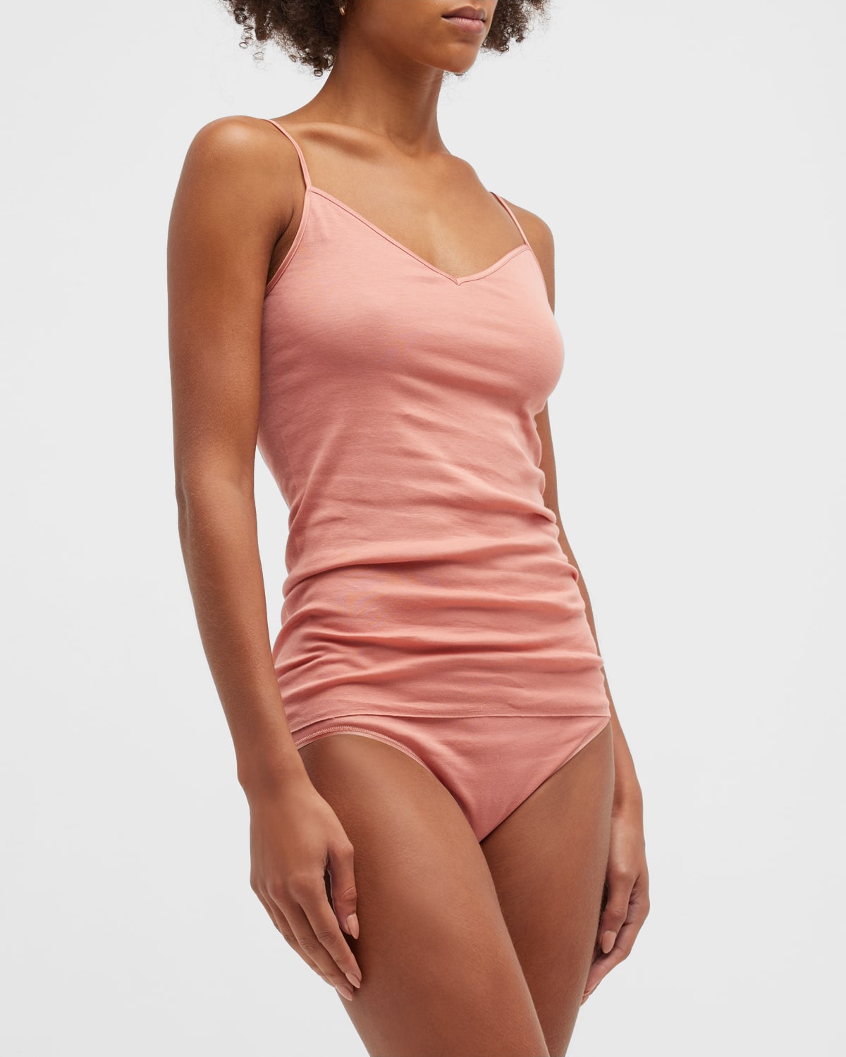 Hanro Satin-trimmed Mercerized Cotton Camisole In Skin