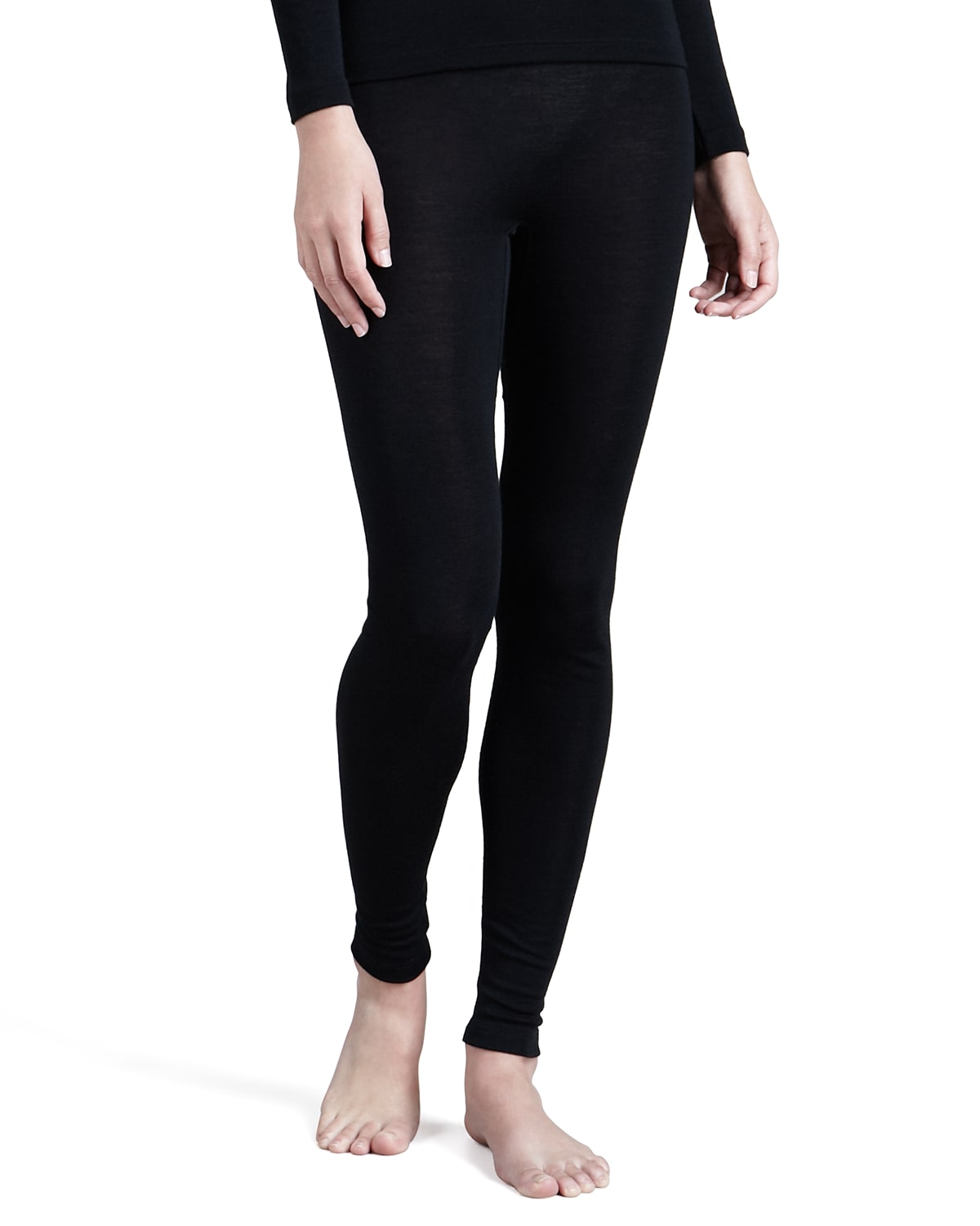 Gabardine Stretch Leggings in Black