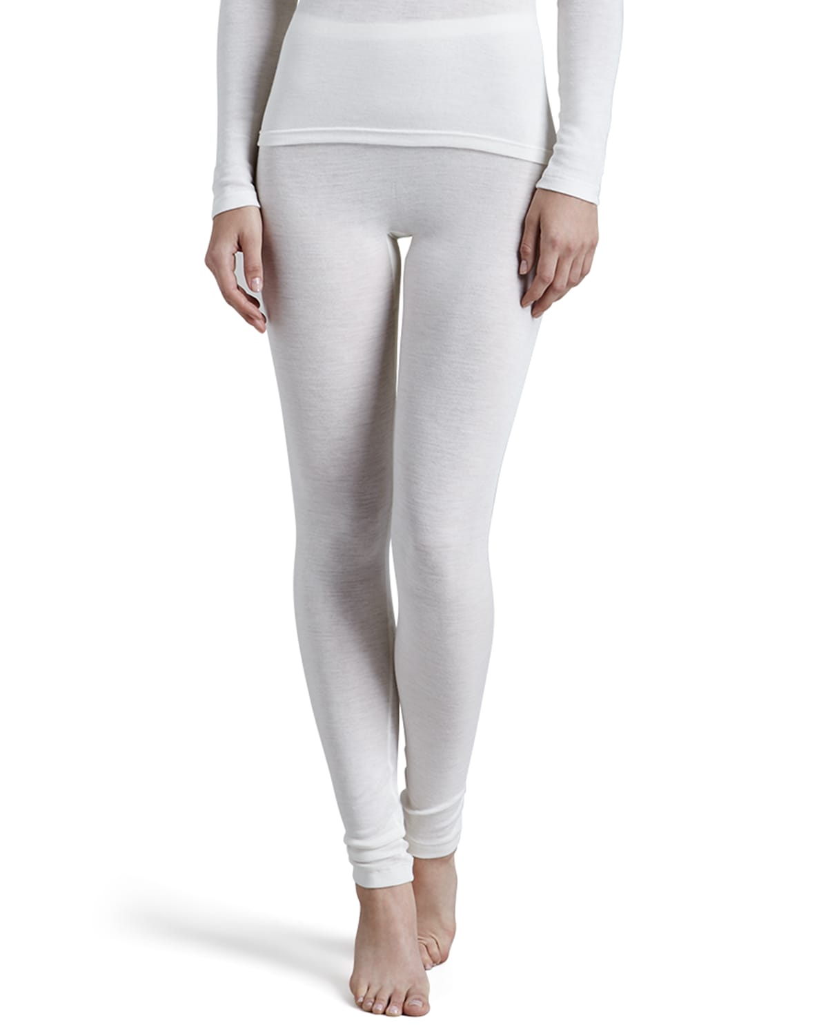 Shop Hanro Wool & Silk Blend Leggings In Ivory