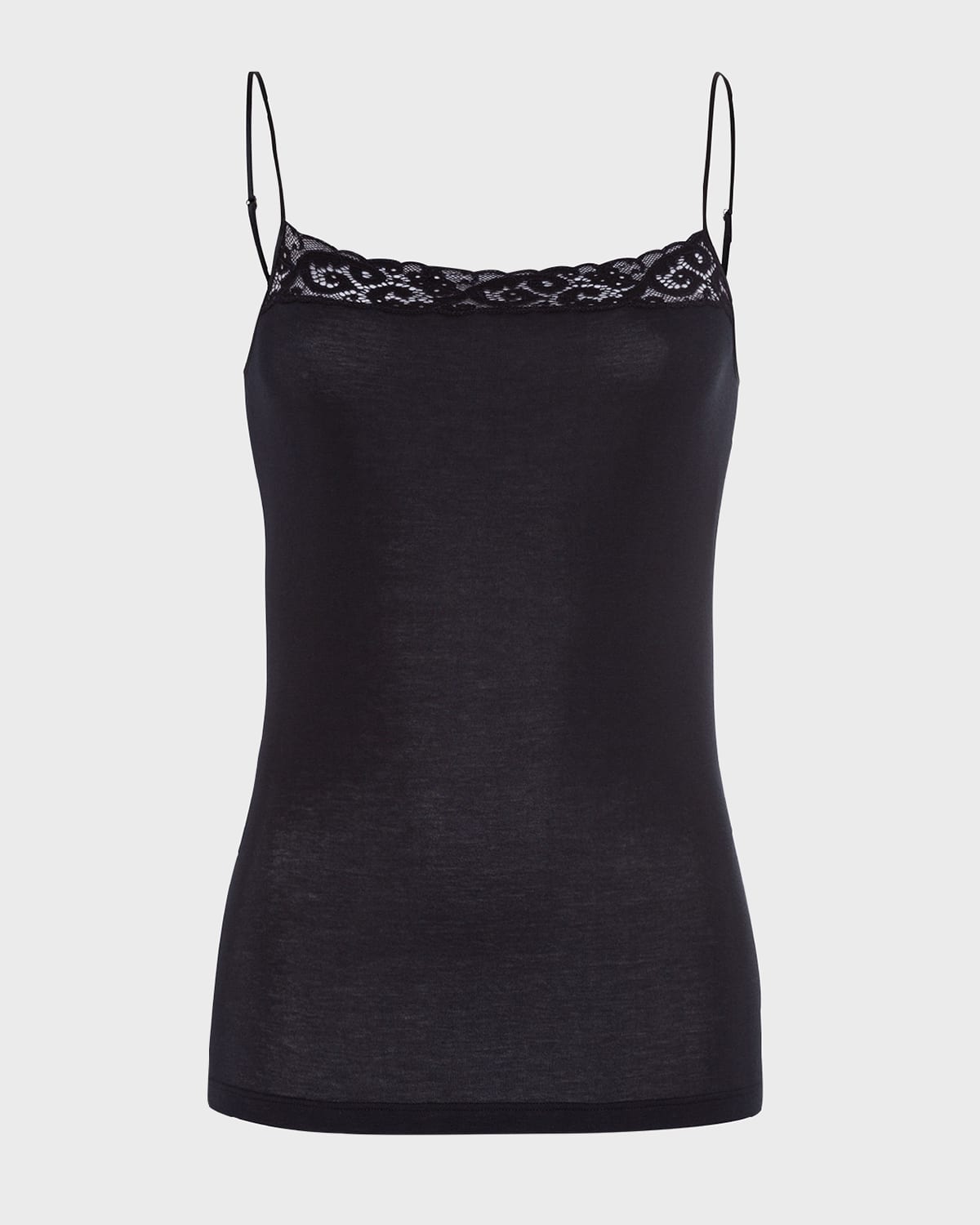 Hanro Moments Lace-trimmed Camisole In Black