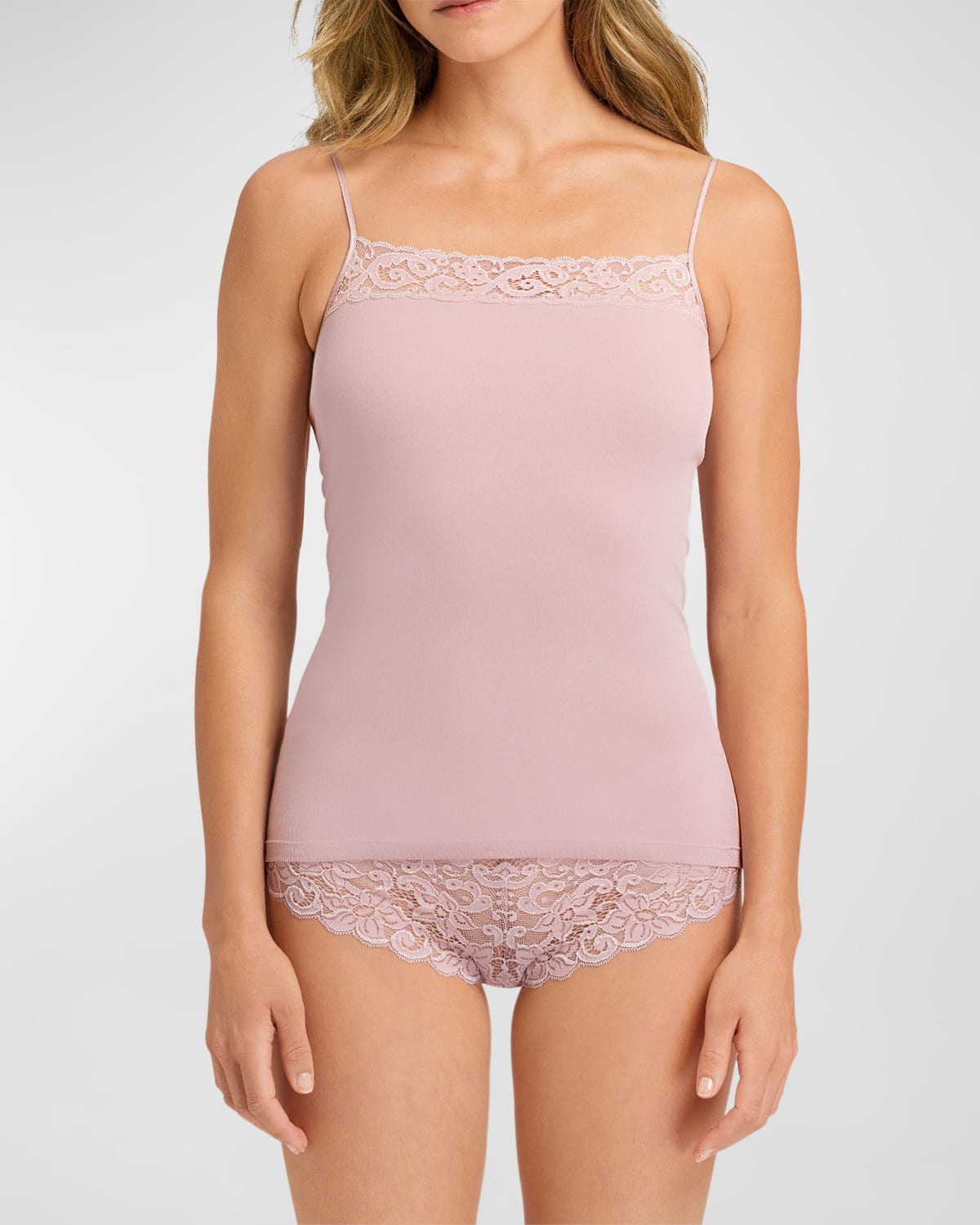 Hanro Moments Spaghetti Top In Pale Pink