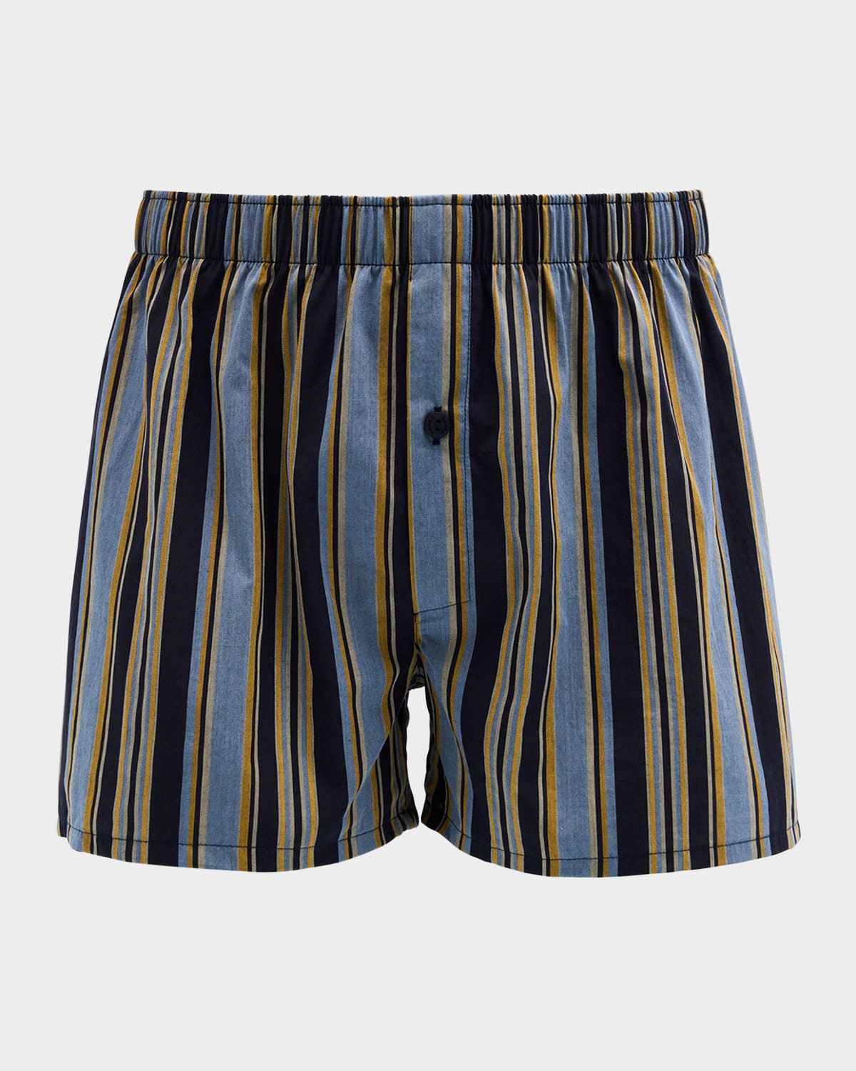 Hanro Men's Fancy Woven Cotton Boxers In Ocean Stripe