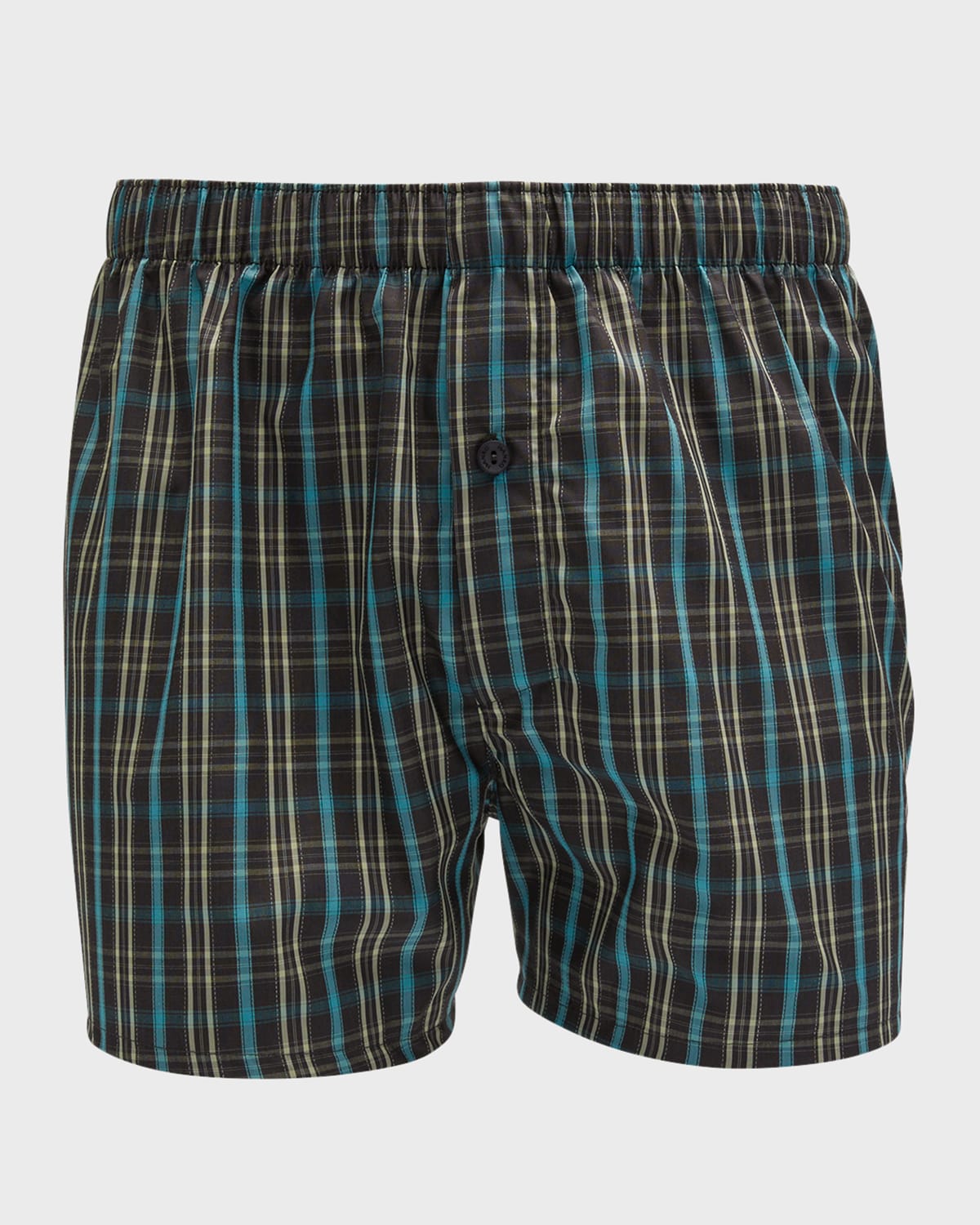 Hanro Fancy Woven Boxers In Blue Pattern