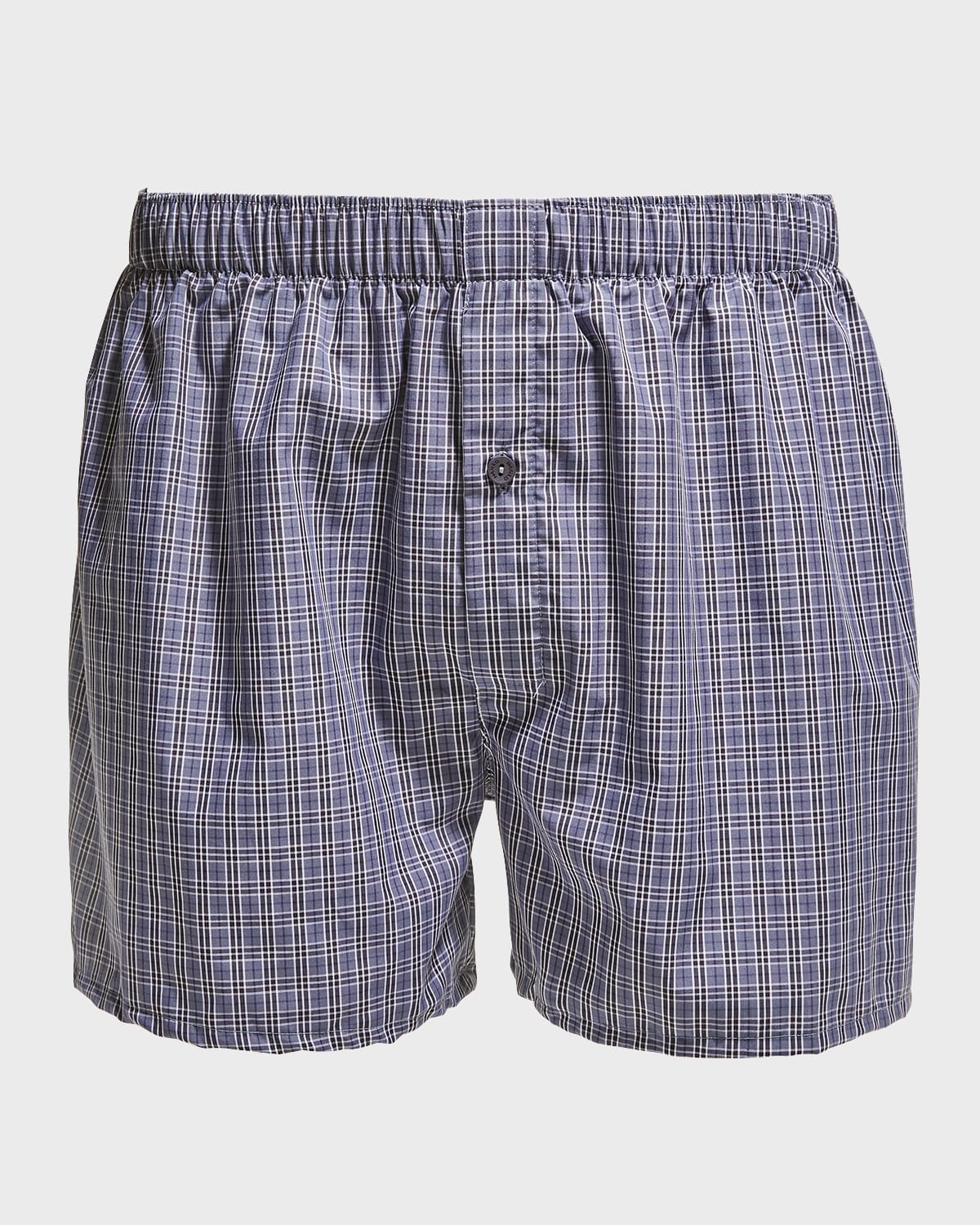 Hanro Men's Fancy Woven Cotton Boxers In Grey
