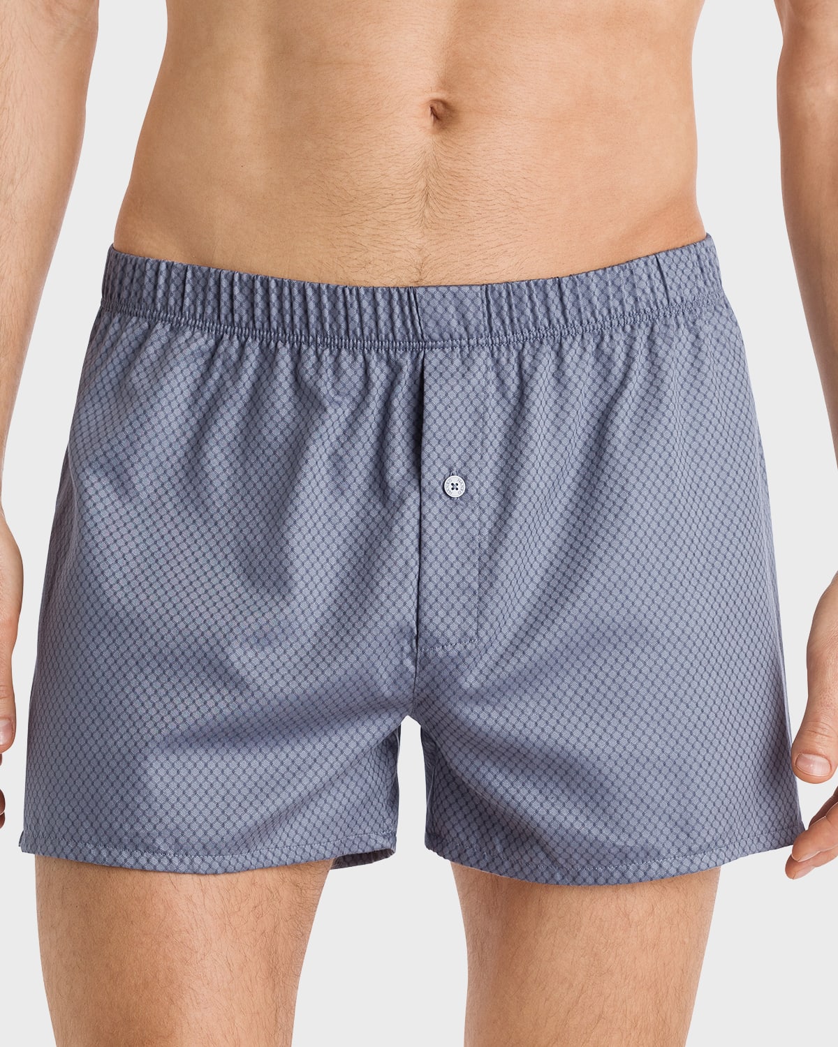 HANRO MEN'S FANCY WOVEN COTTON BOXERS