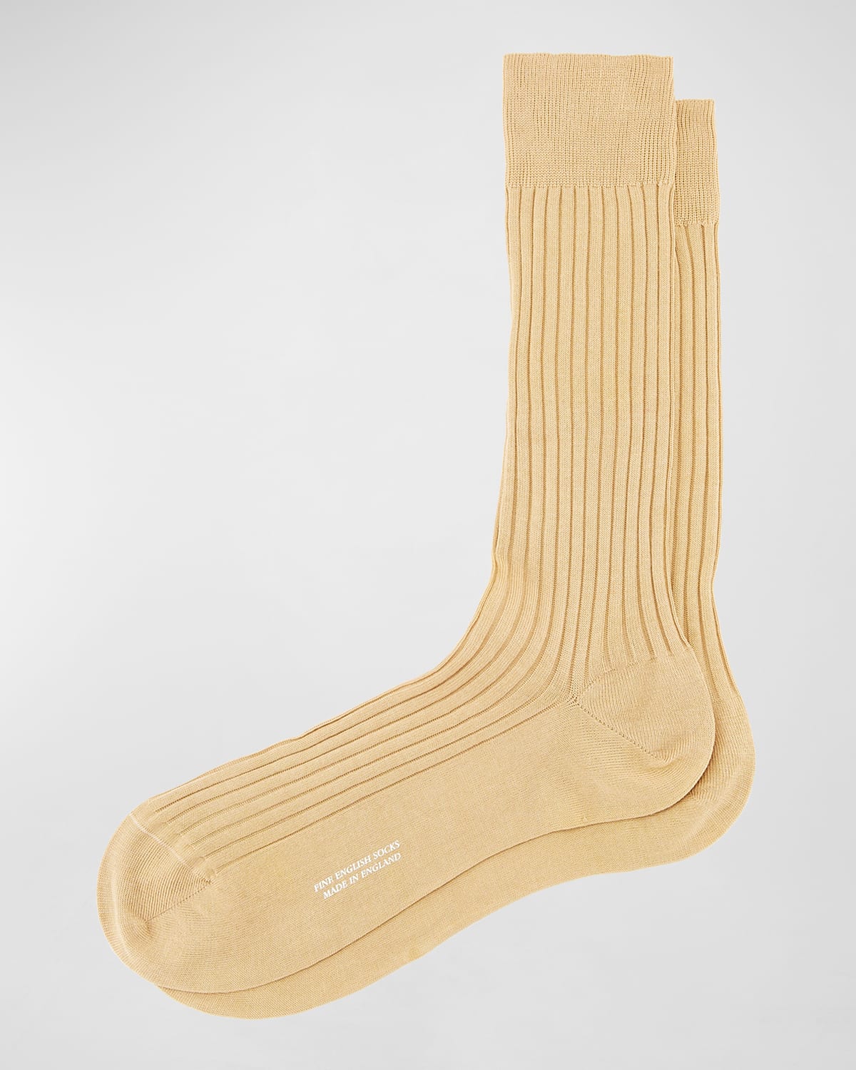 Pantherella Mid-calf Stretch-lisle Dress Socks In Khaki