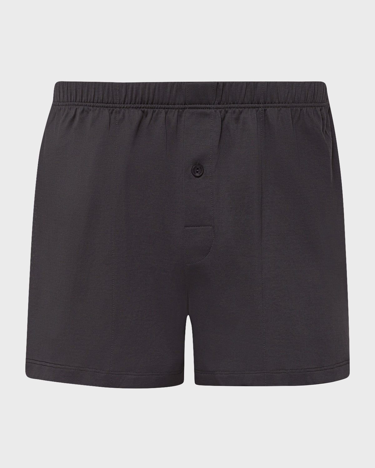 Shop Hanro Men's Sporty Mercerized Cotton Boxers In Dark Shale