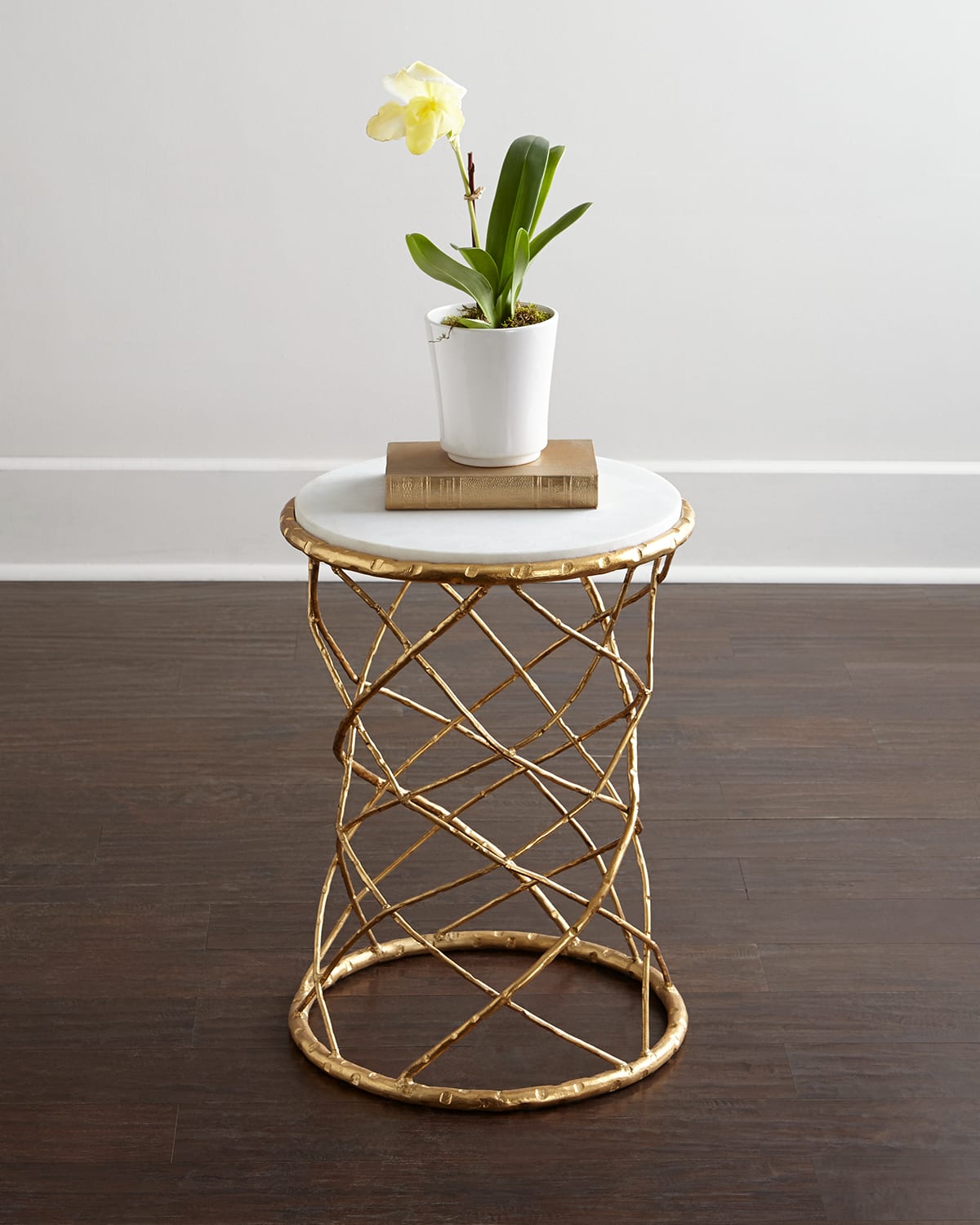 Global Views Serenity Side Table In Gold